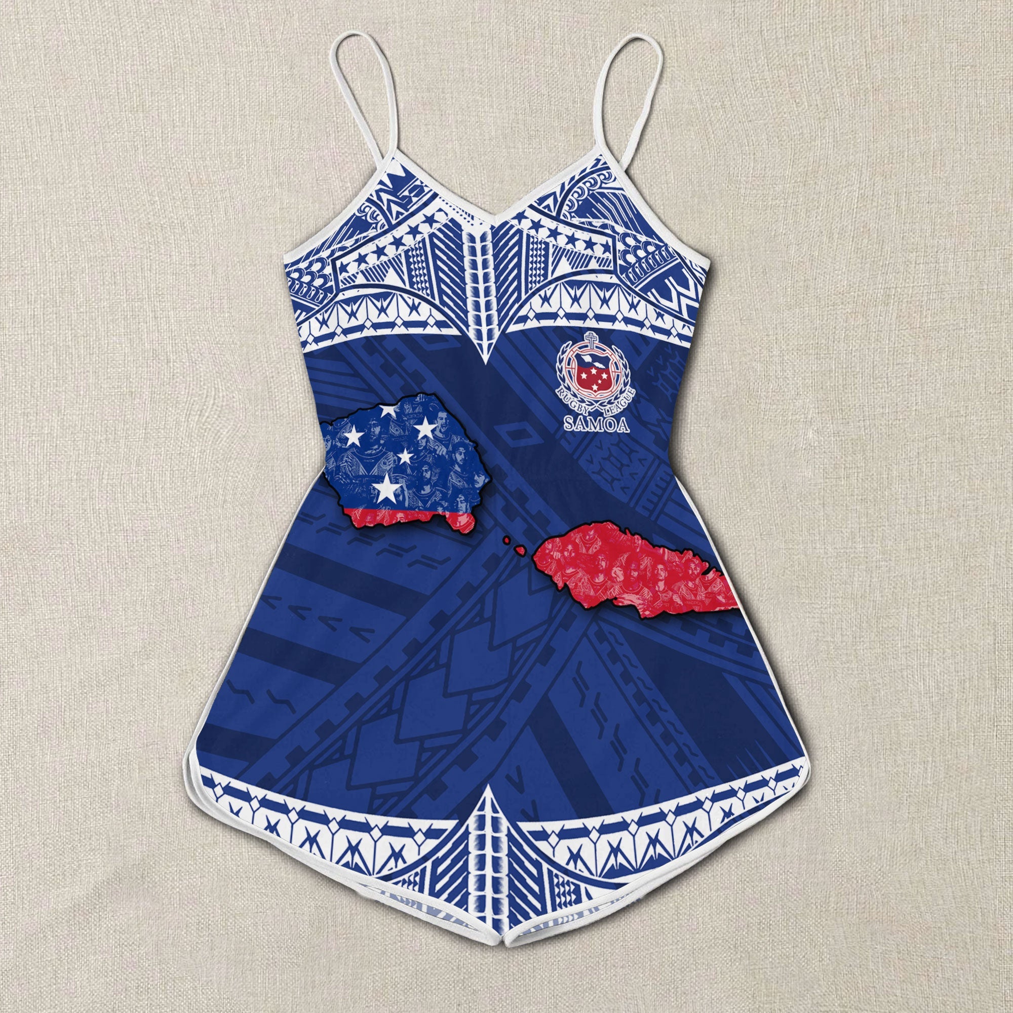 Custom Samoa TOA Rugby Women Romper Map Style