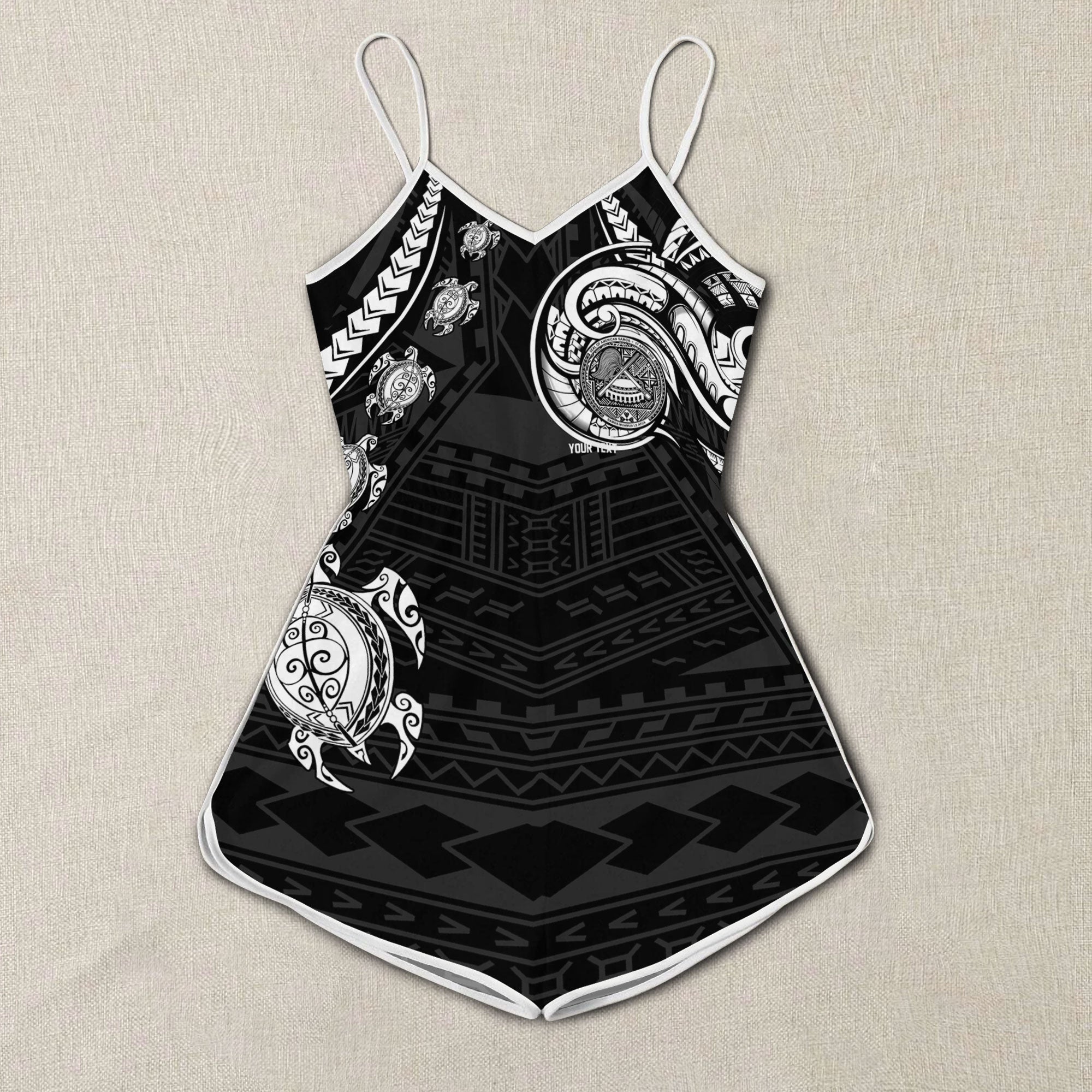 Seal Of American Samoa Women Romper Turtle Style