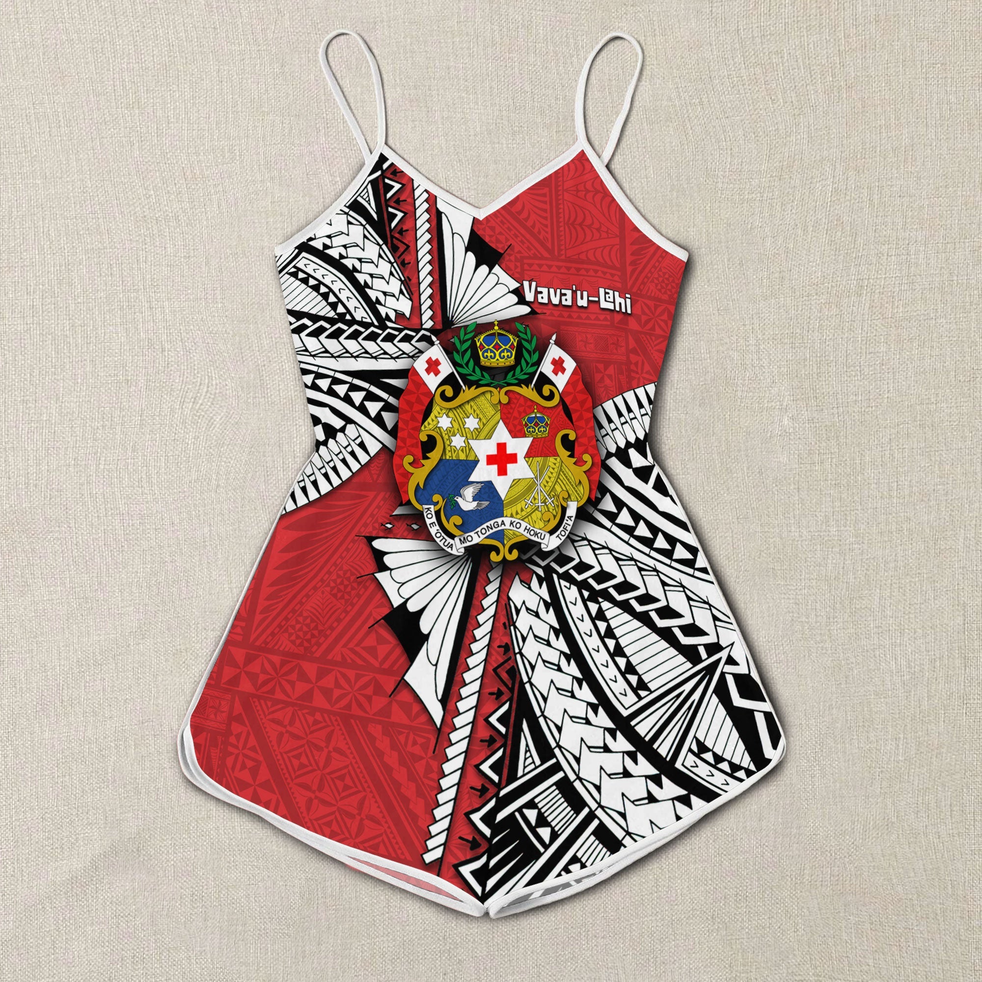 Custom Tonga Vava'u Lahi Coat Of Arms Women Romper