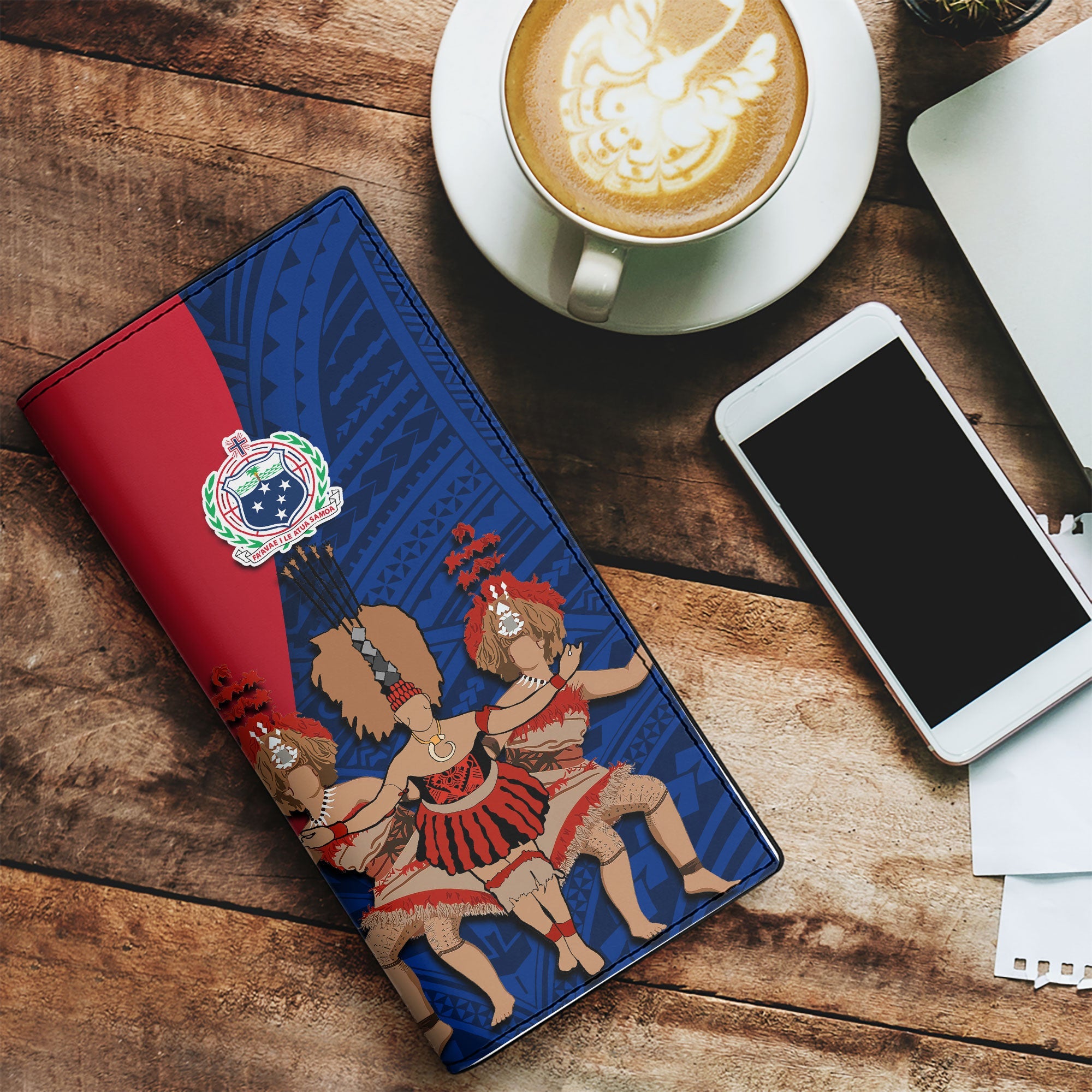 Samoa Independence Day Leather Wallet Celebrating Dance Style