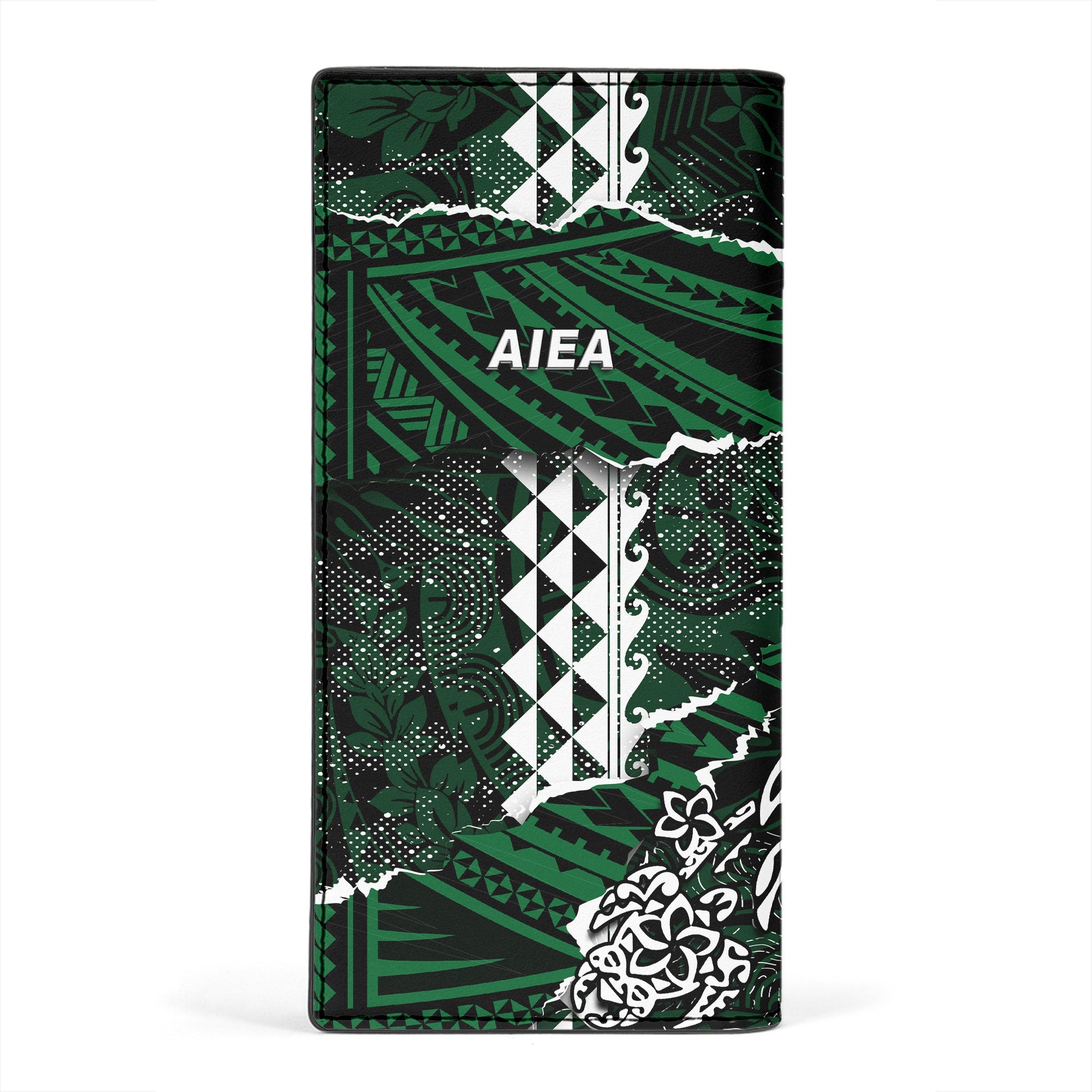 Hawaii Aiea High School Leather Wallet Polynesian Turtle Style