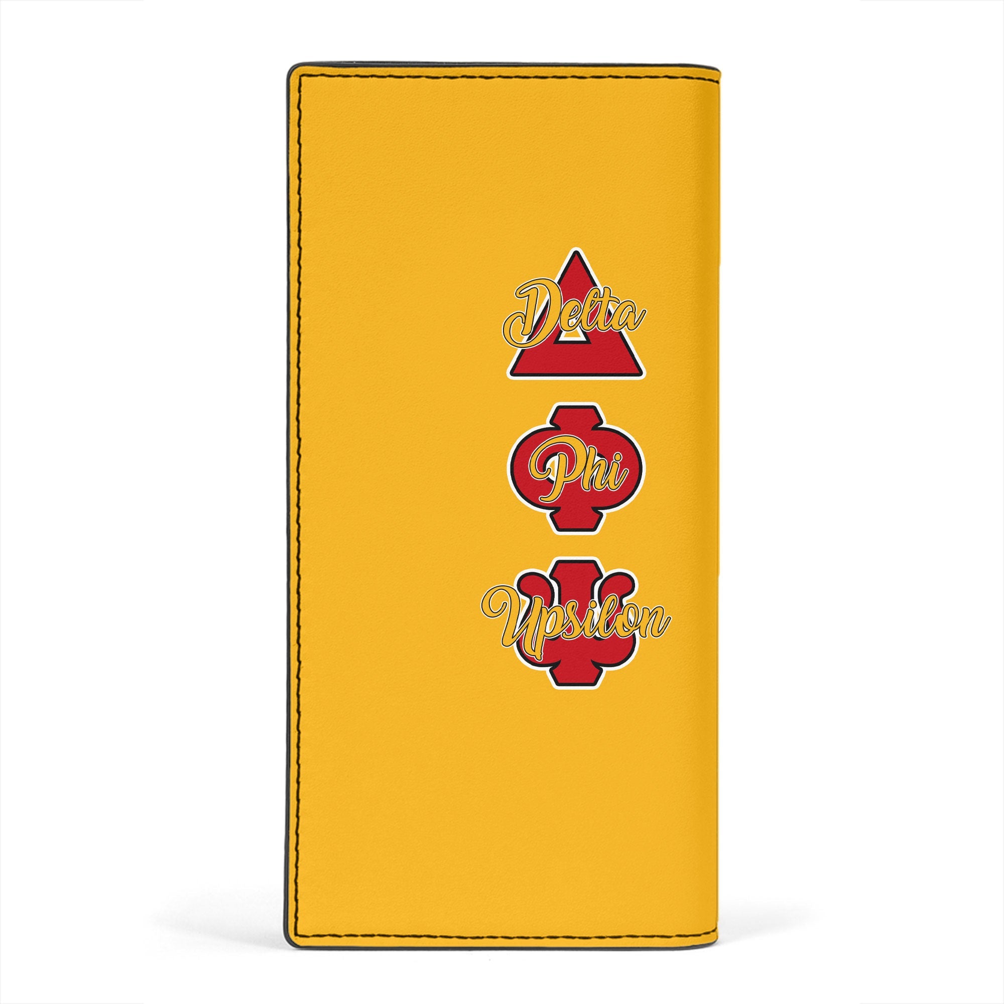 Fraternity Leather Wallet - Delta Phi Upsilon Leather Wallet Original Yellow Style