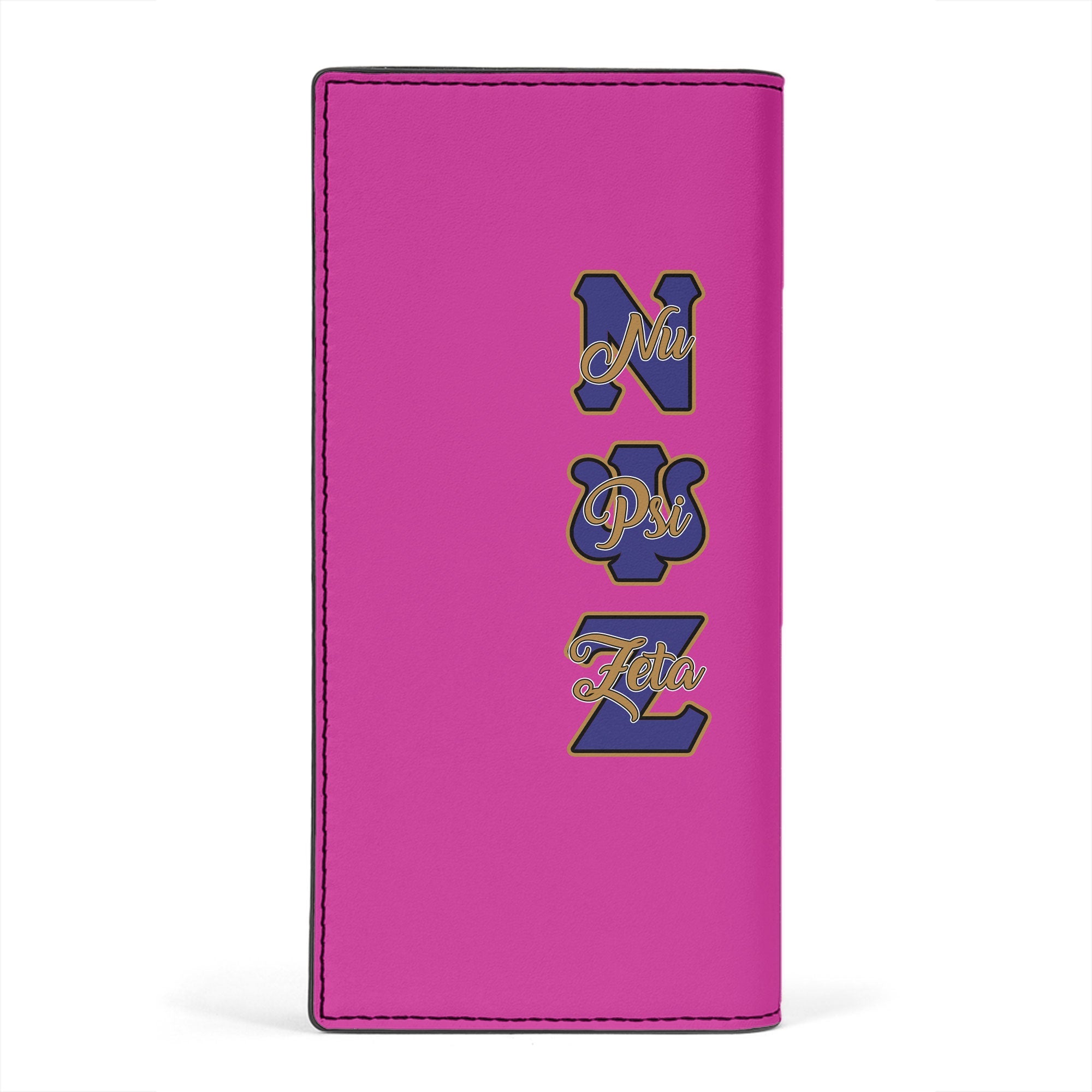 Sorority Leather Wallet - Nu Psi Zeta Leather Wallet Original Pink Style