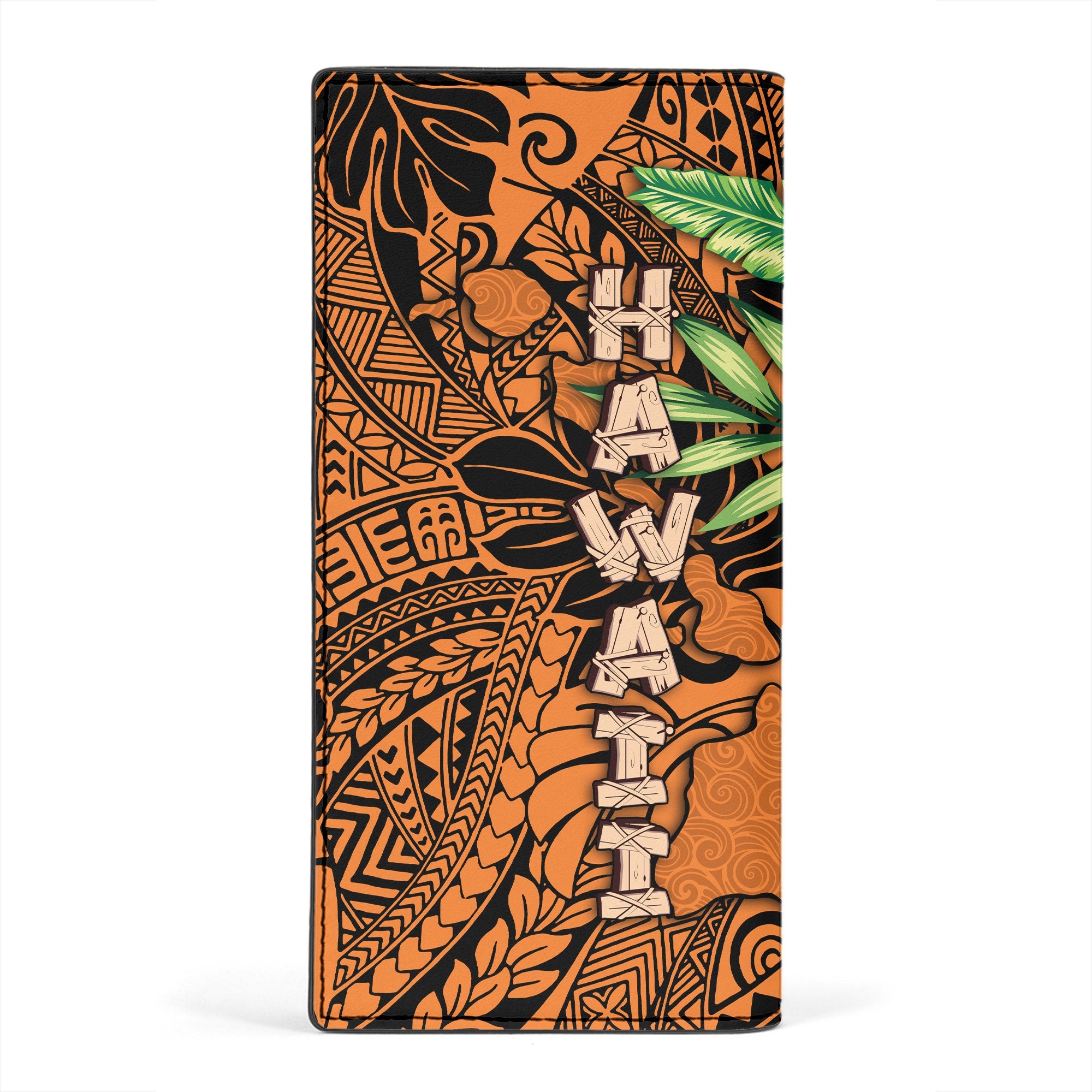 Hawaii Leather Wallet Kamehameha Butterfly Tropical Style