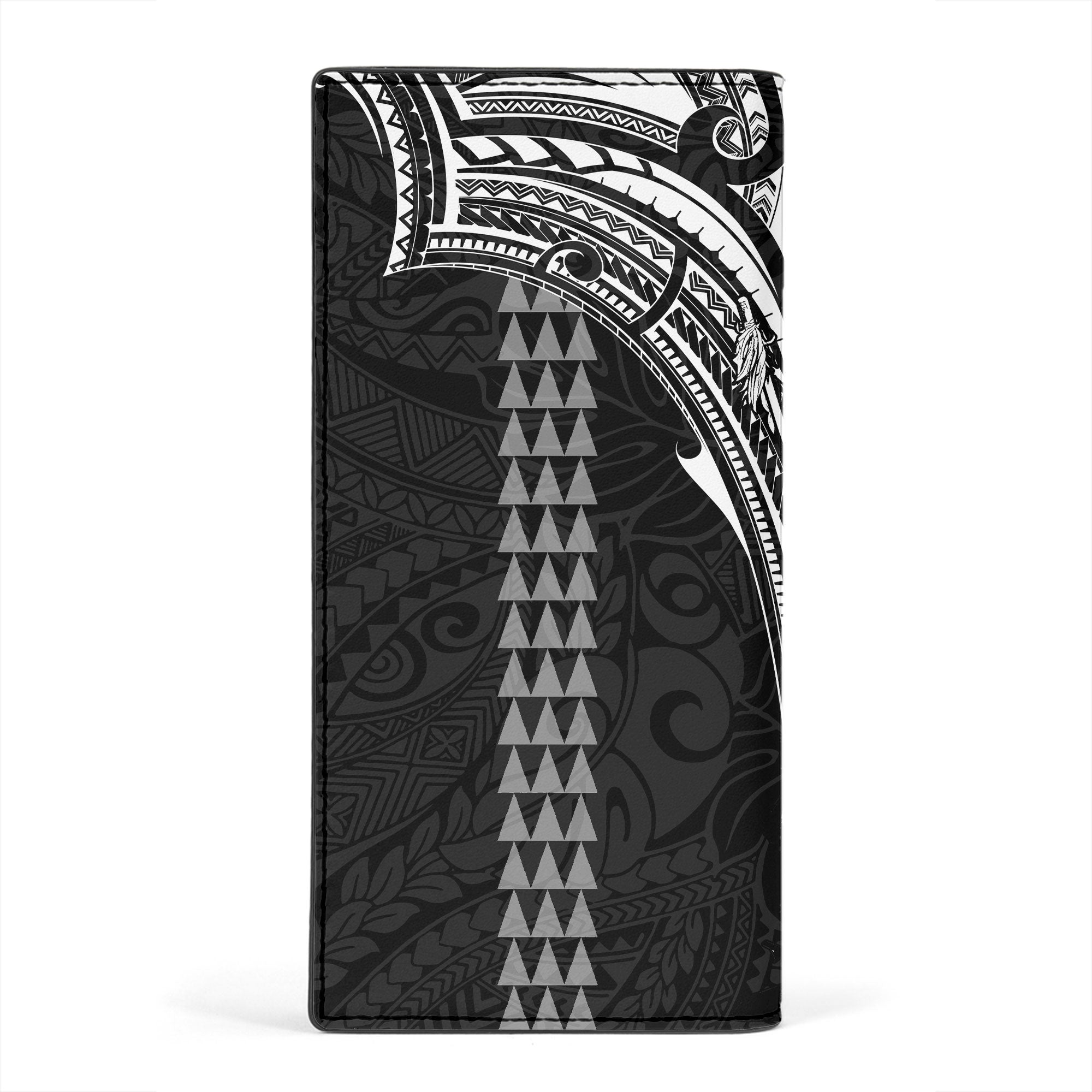 Hawaii Ikaika Warrior Leather Wallet Polynesian Tattoo Style