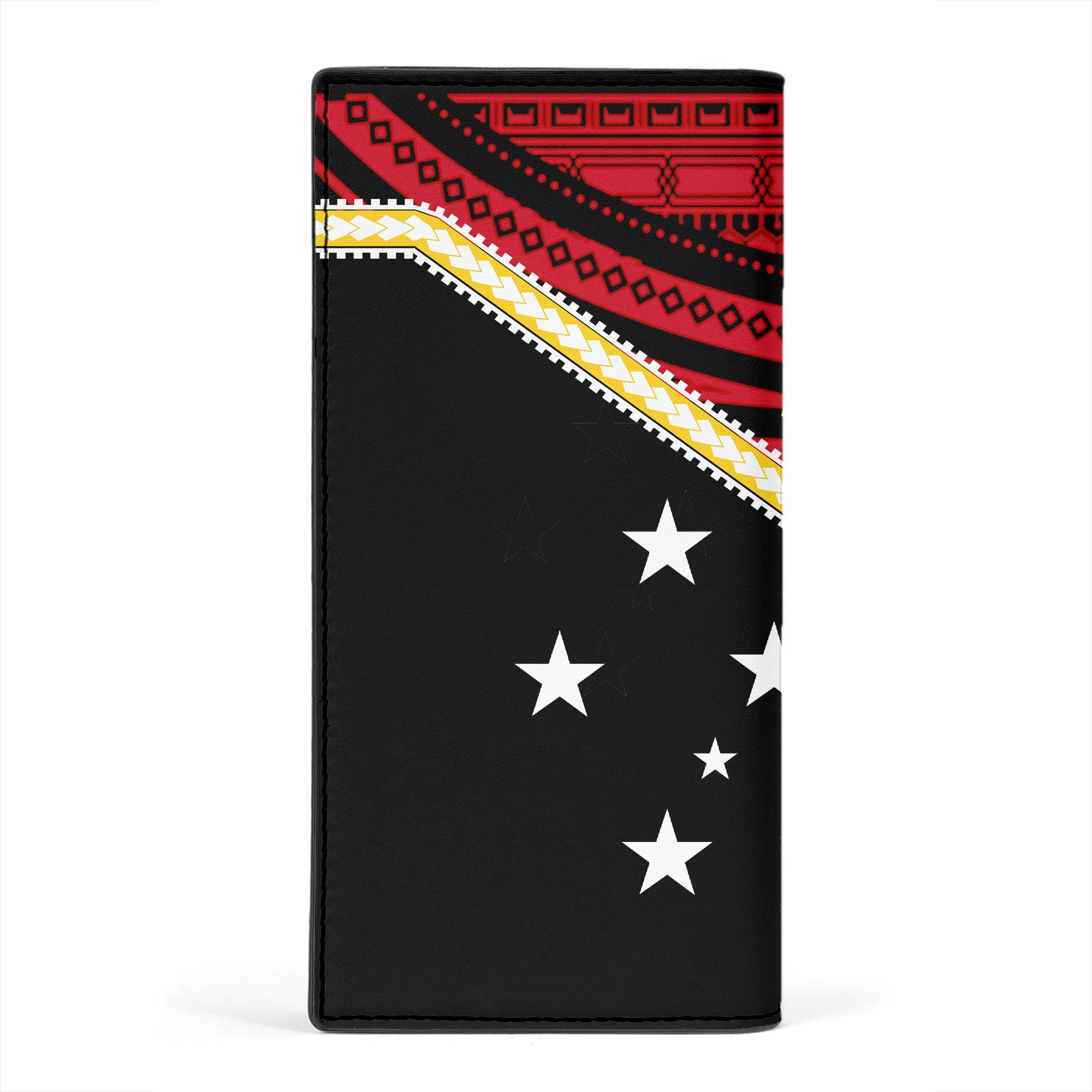 Papua New Guinea Leather Wallet Polynesian Flag Style