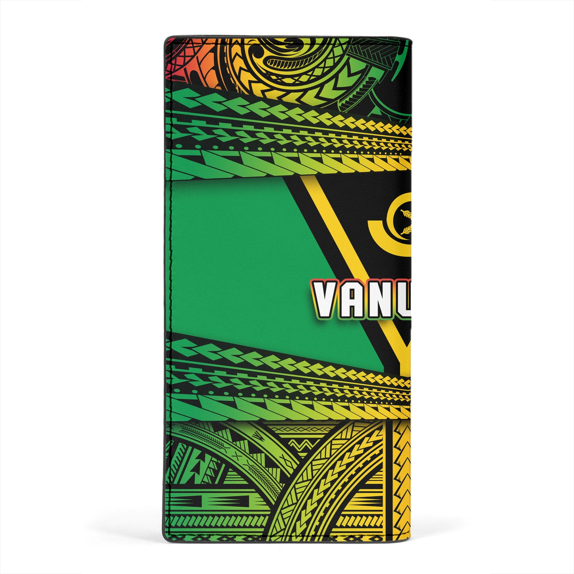 Vanuatu Flag & Coat Of Arms Leather Wallet Reggae Style