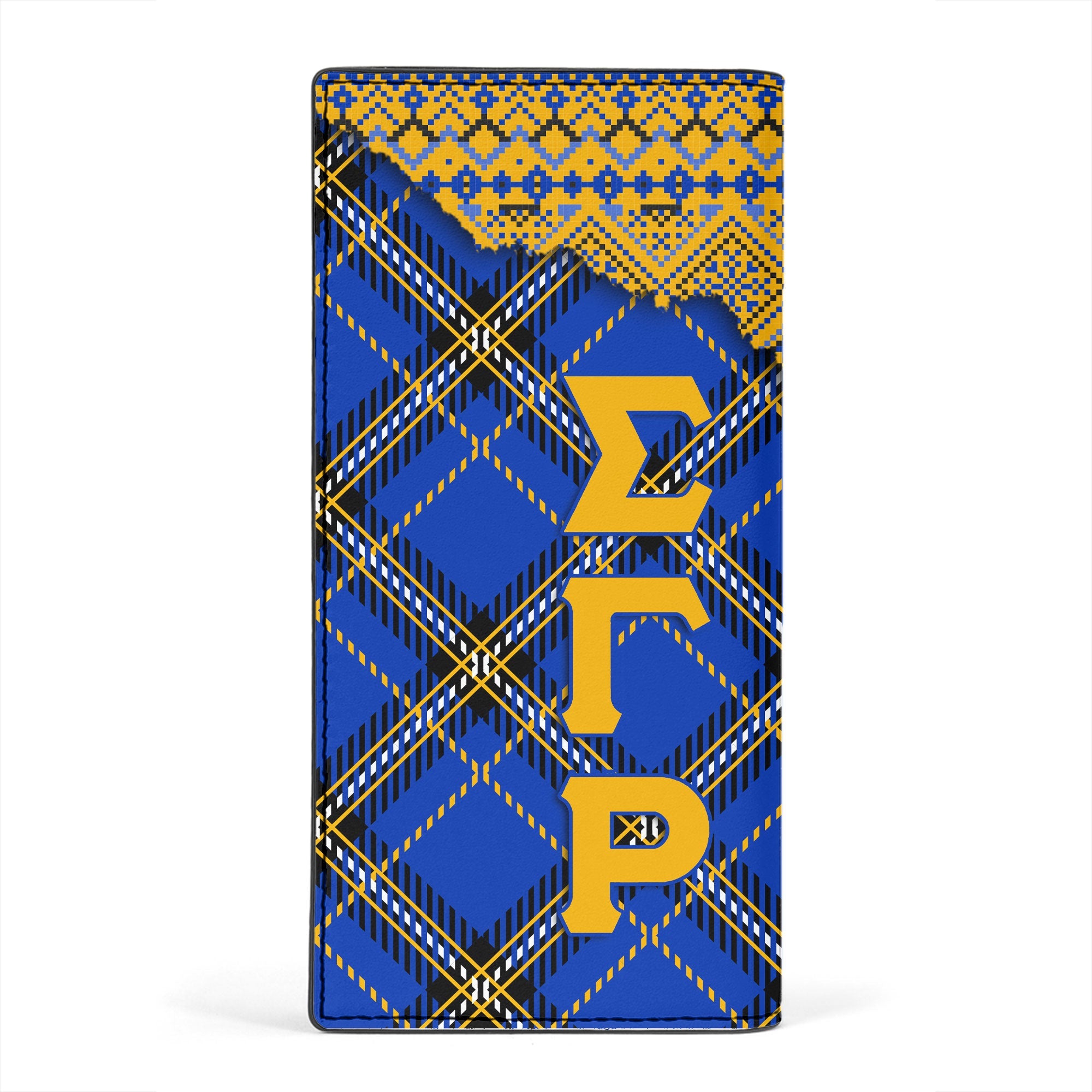 Sorority Leather Wallet - Christmas Sigma Gamma Rho Girl Leather Wallet Plaid Background Style