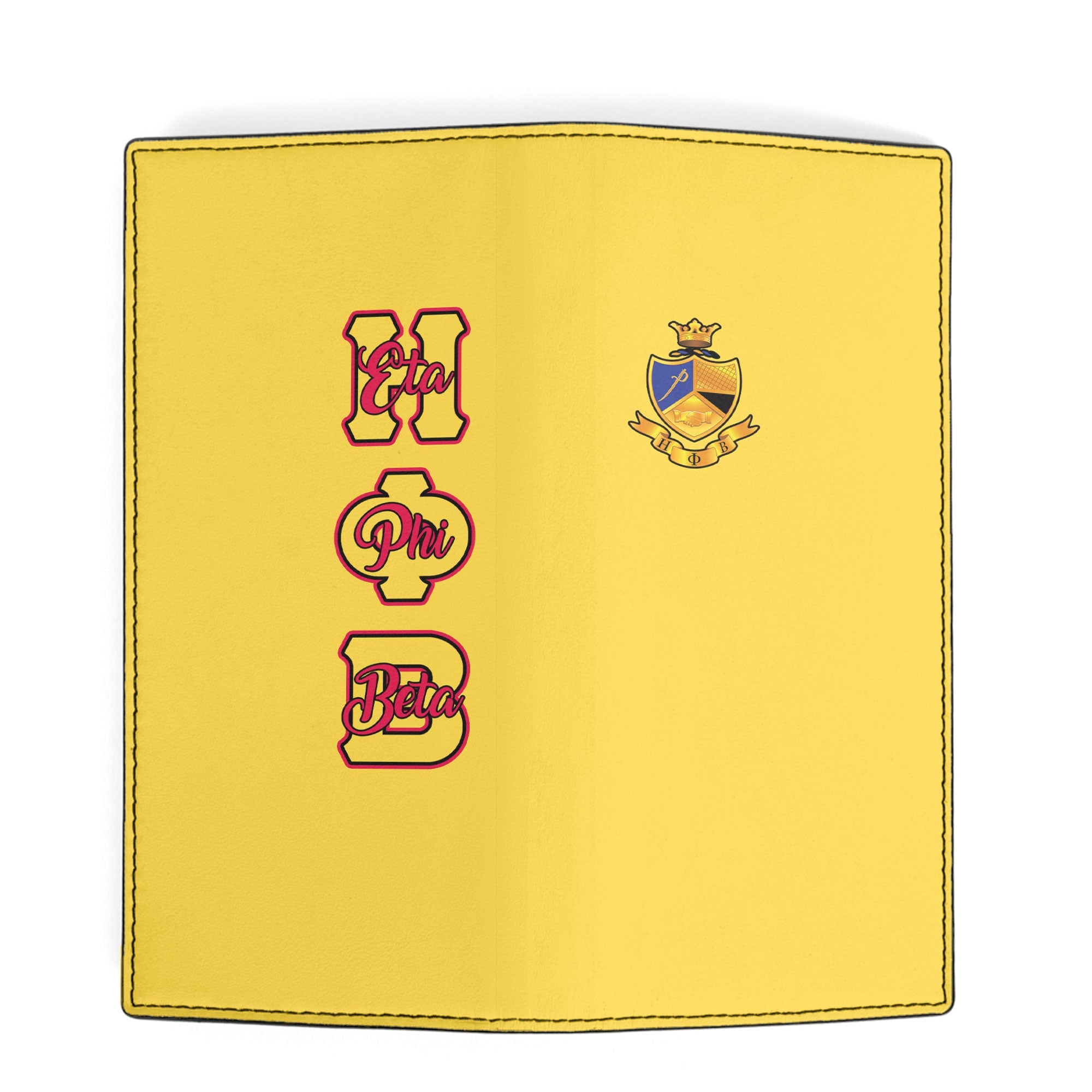 Sorority Leather Wallet - Eta Phi Beta Leather Wallet Original Yellow Style