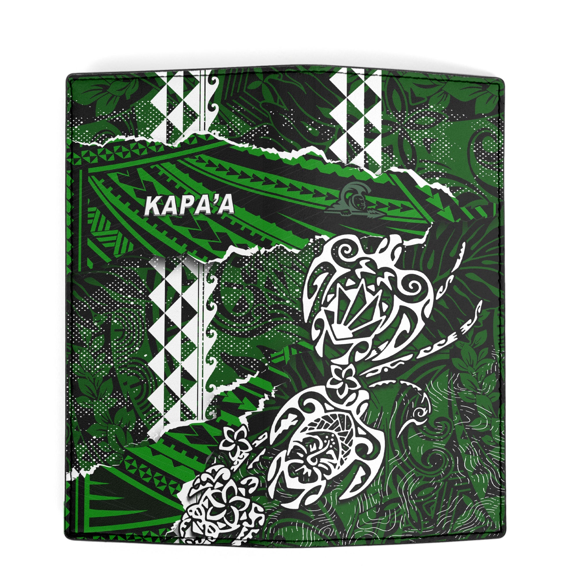 Hawaii Kapaa High School Leather Wallet Polynesian Turtle Style