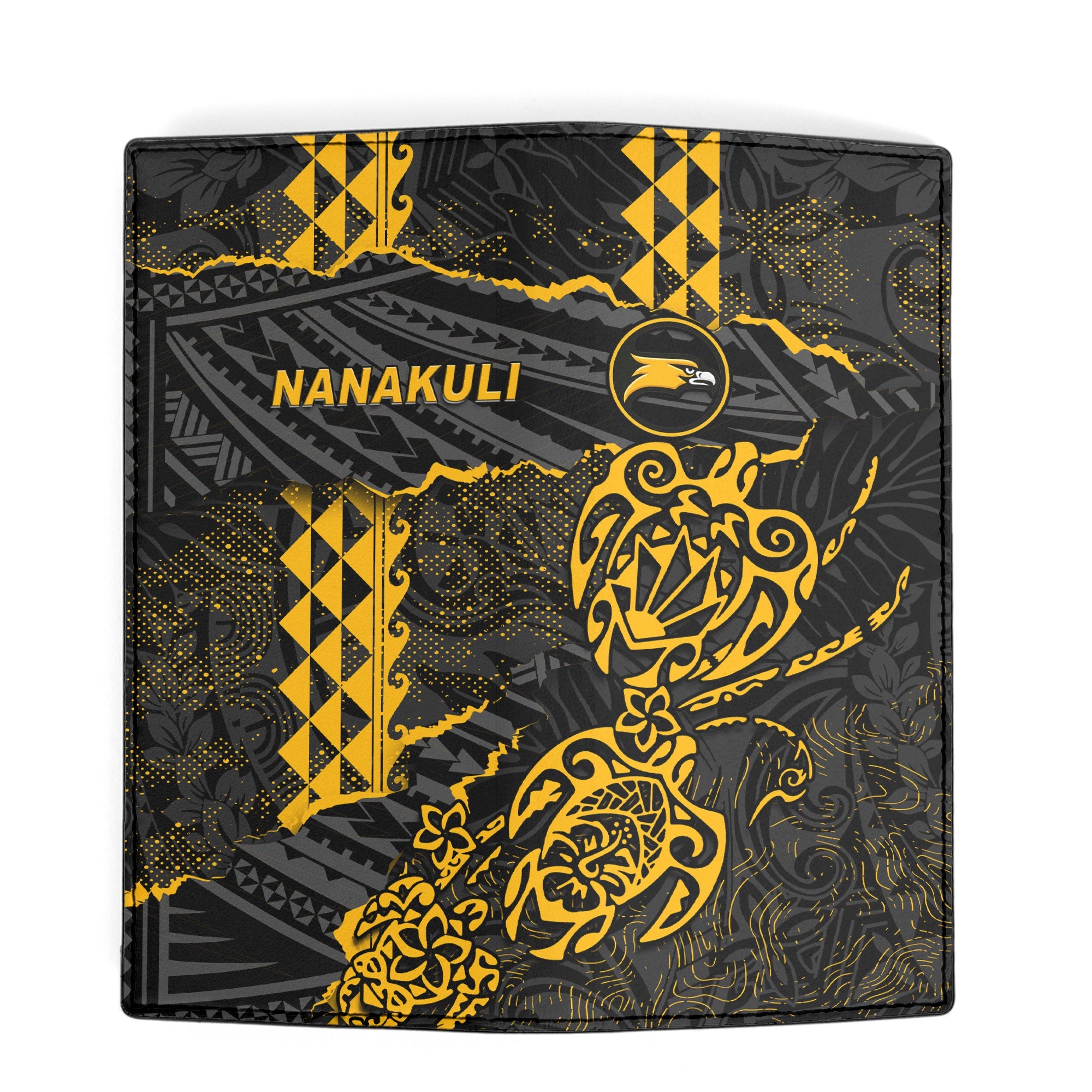 Hawaii Nanakuli High School Leather Wallet Polynesian Turtle Style