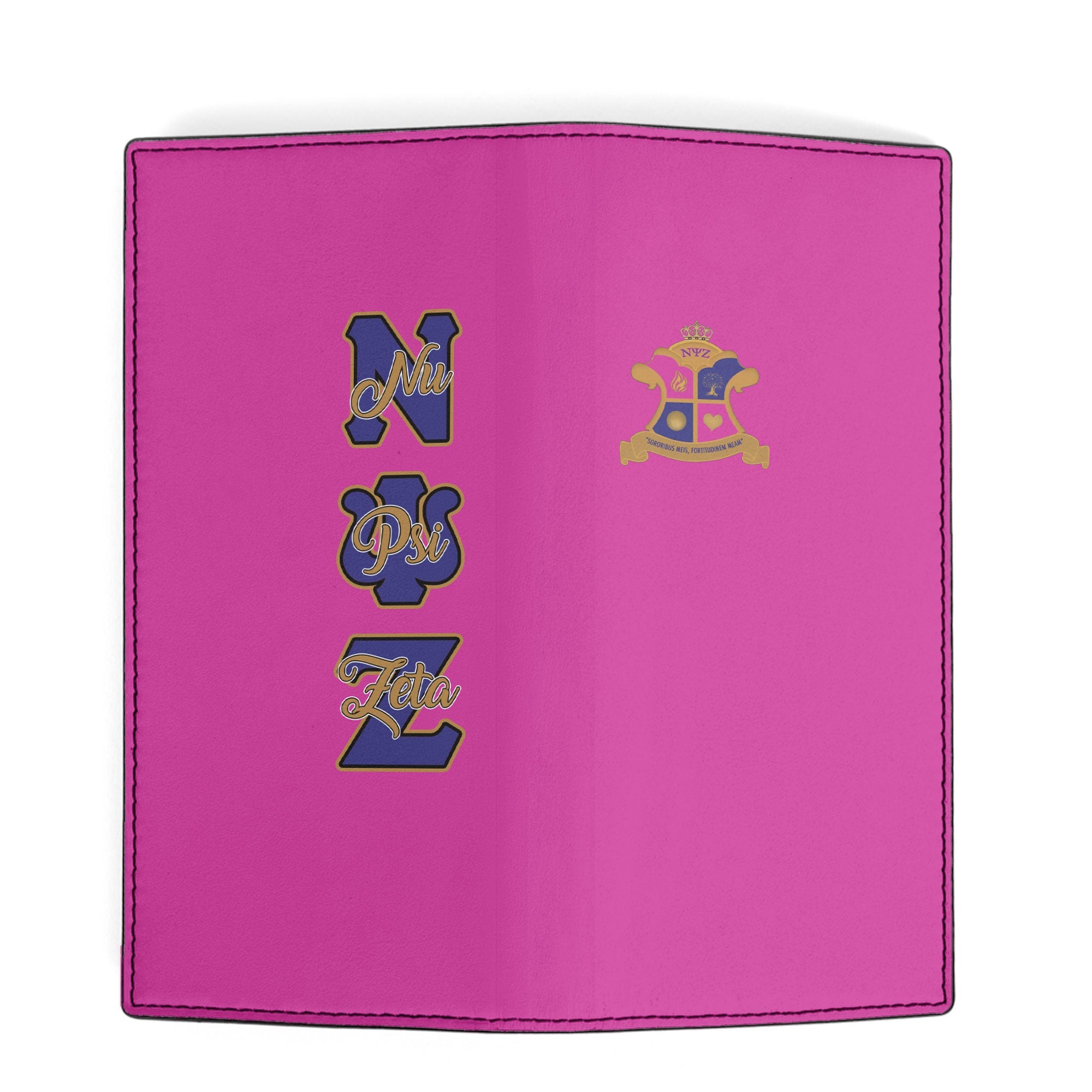 Sorority Leather Wallet - Nu Psi Zeta Leather Wallet Original Pink Style