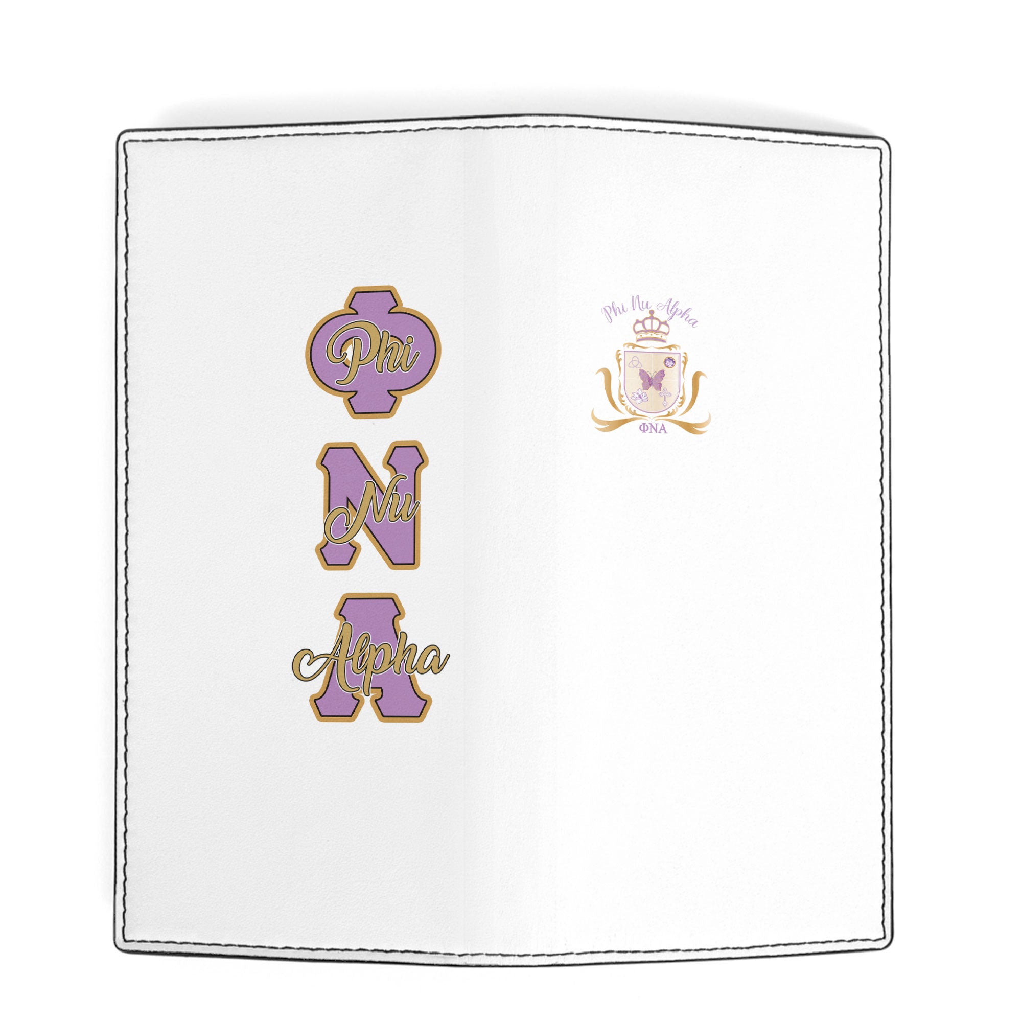 Sorority Leather Wallet - Phi Nu Alpha Leather Wallet Original White Style