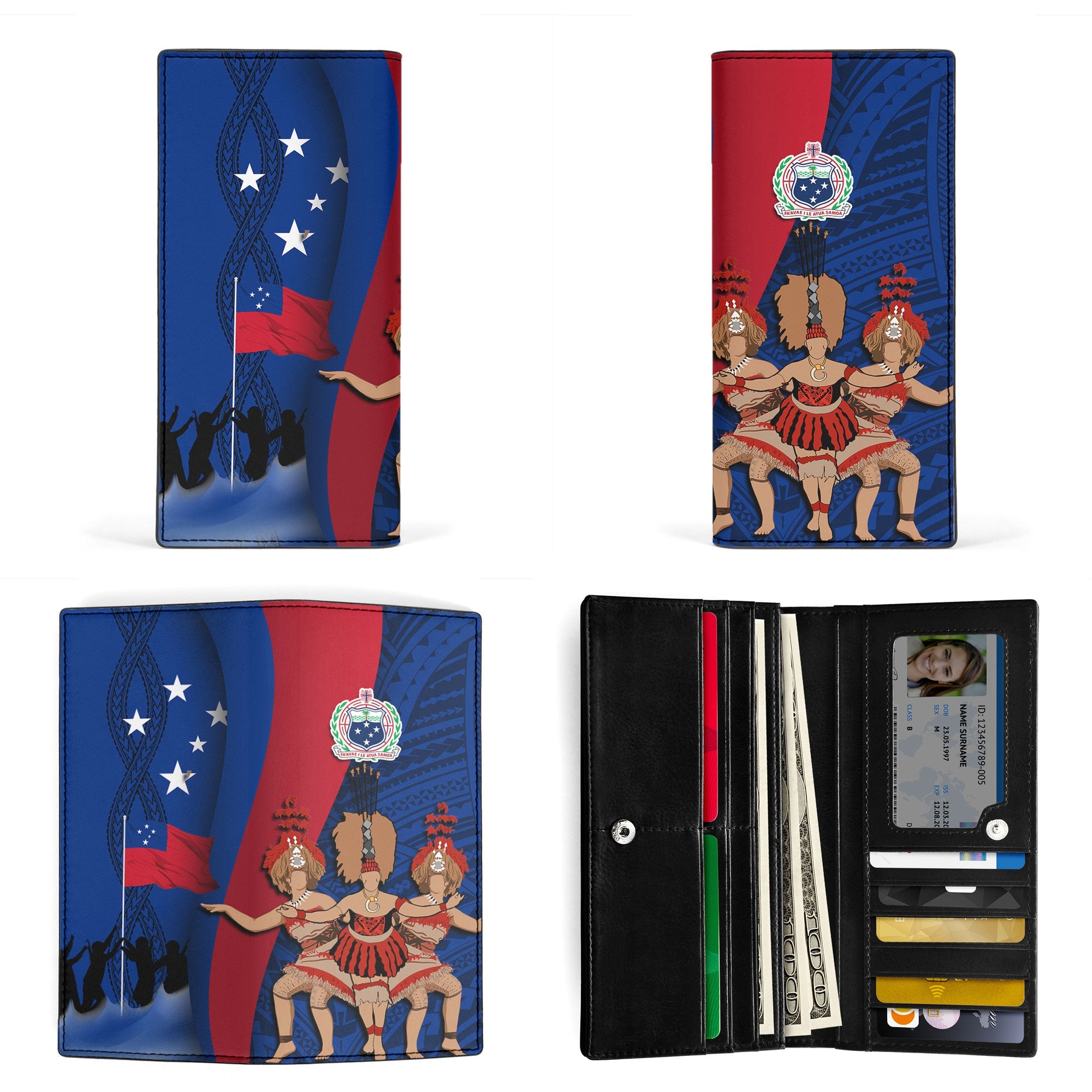 Samoa Independence Day Leather Wallet Celebrating Dance Style