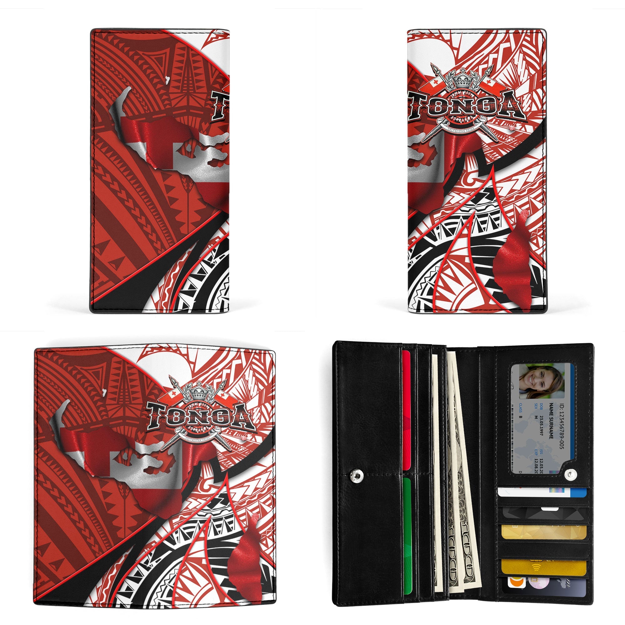 Tonga In My Heart Royal Coat Of Arms Leather Wallet