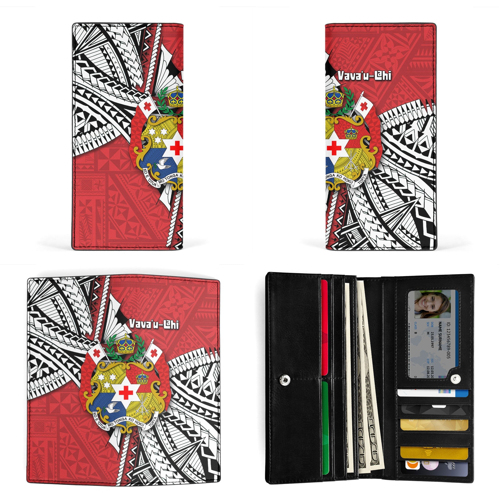 Tonga Vava'u Lahi Coat Of Arms Leather Wallet