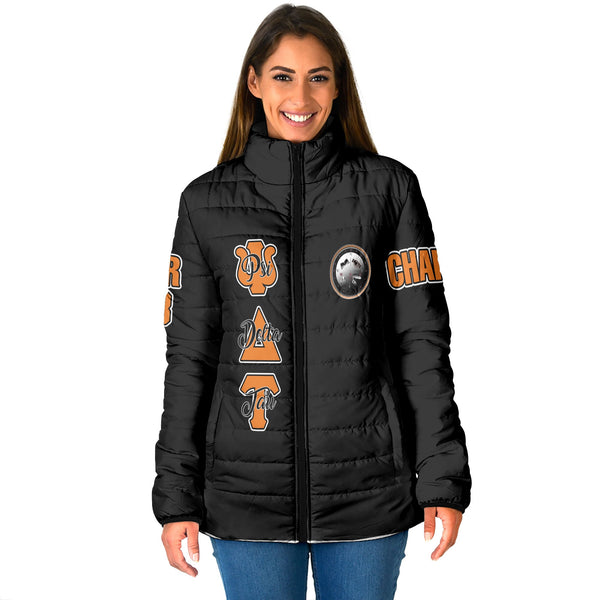 Fraternity Jacket - Personalized Psi Delta Tau Women Padded Jacket Original Dark Style