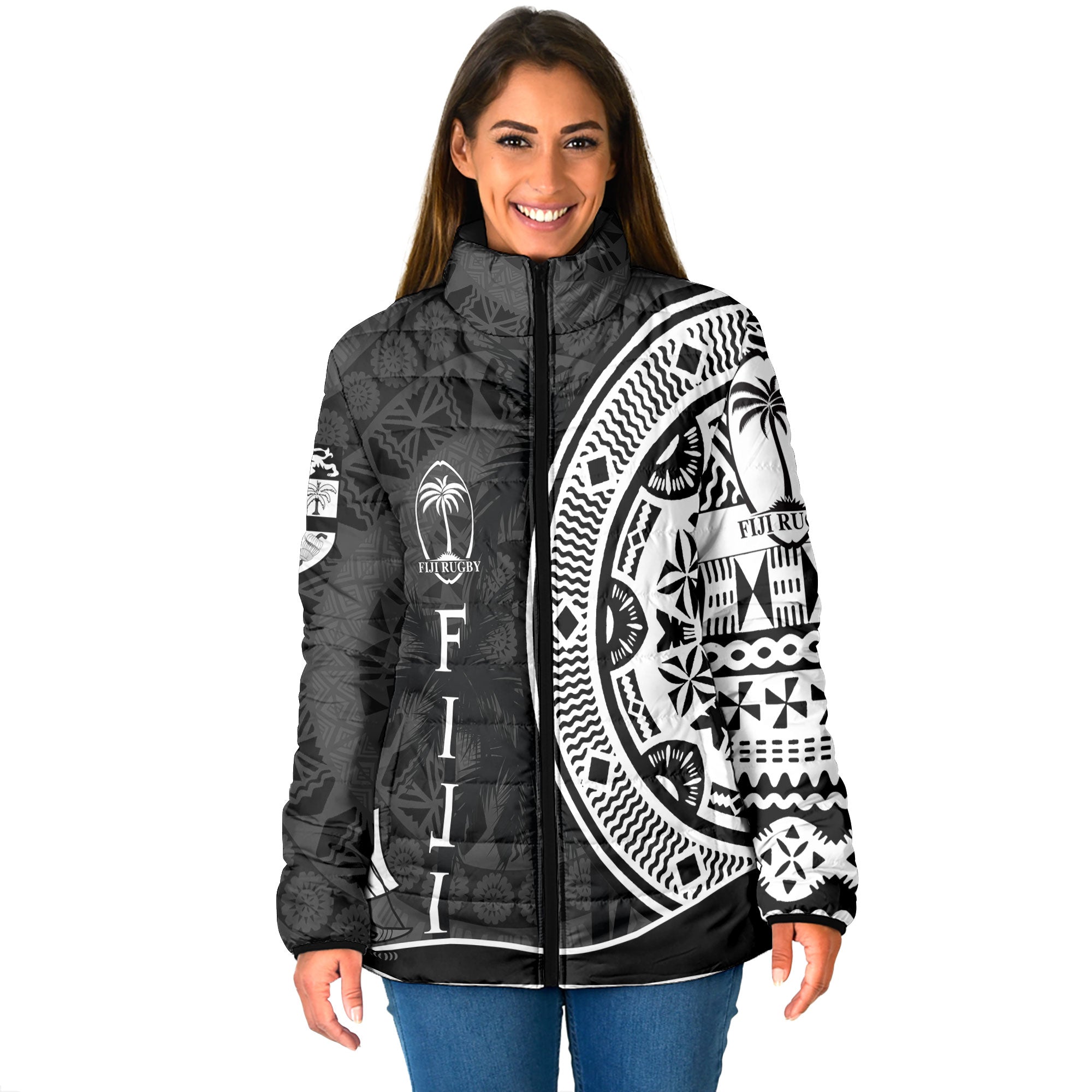 Custom Fiji Rugby Women Padded Jacket