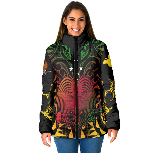 Papua New Guinea Women Padded Jacket Unity In Diversity Motto