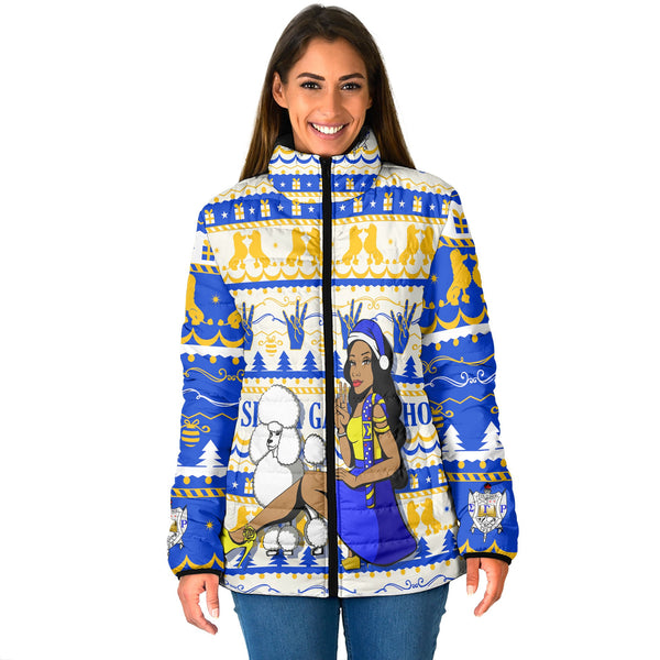 Sorority Jacket - Sigma Gamma Rho Christmas Women Padded Jacket Woman Walking Poodle Style