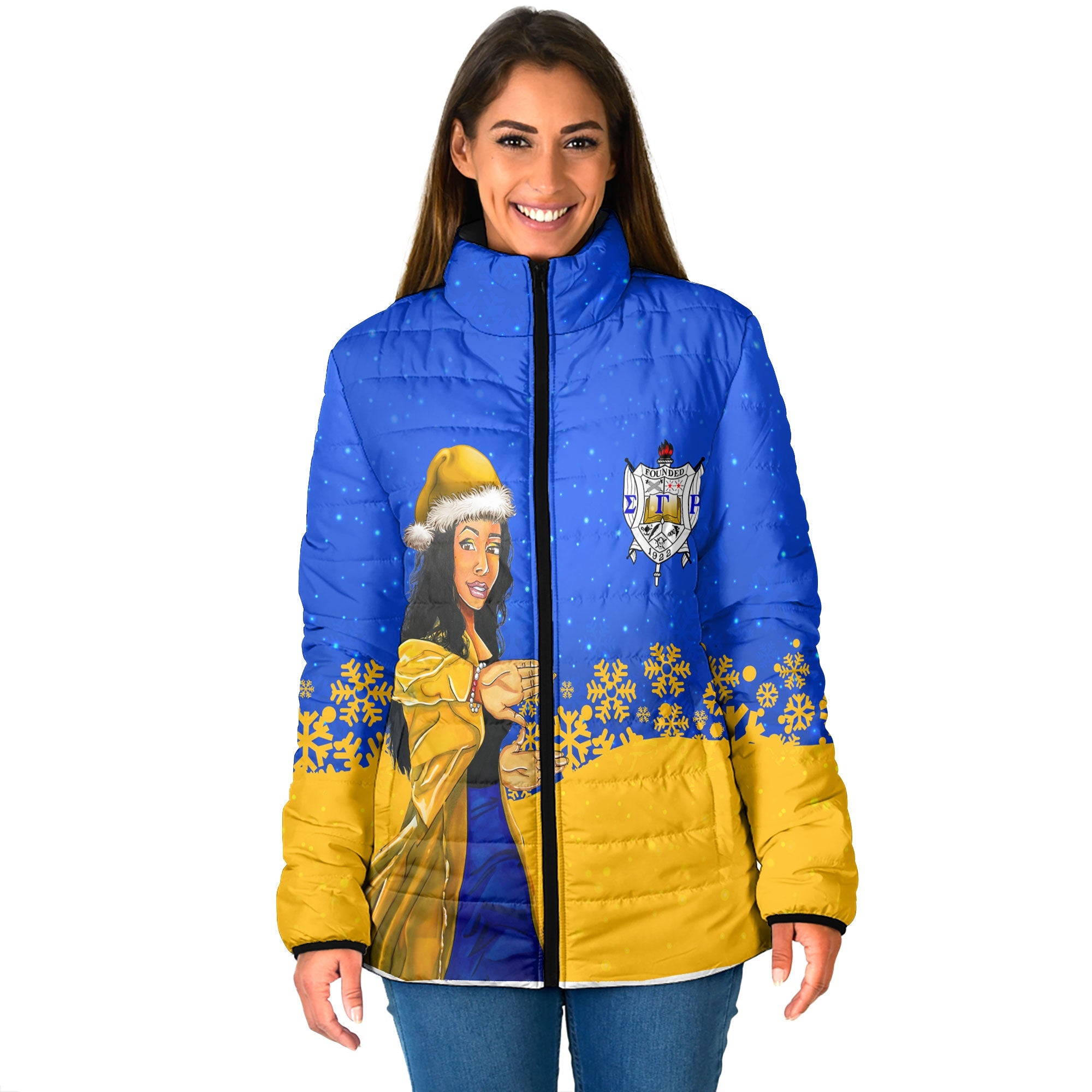 Sorority Jacket - Sigma Gamma Rho Christmas Girl Women Padded Jacket Pretty Poodles Style