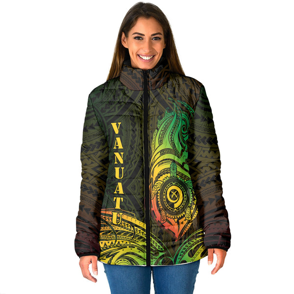 Vanuatu Women Padded Jacket Polynesian Reggae Style