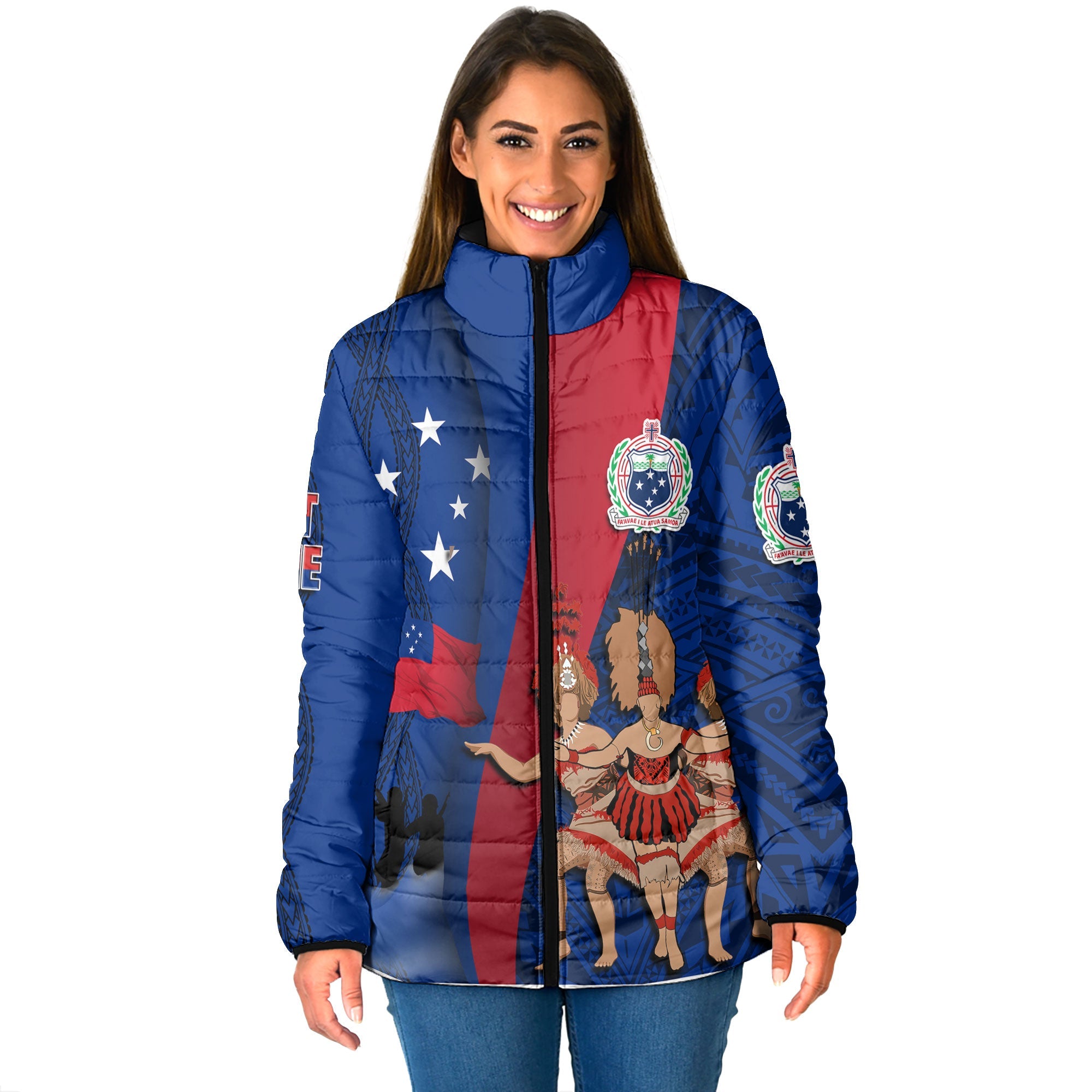 Samoa Independence Day Women Padded Jacket Celebrating Dance Style