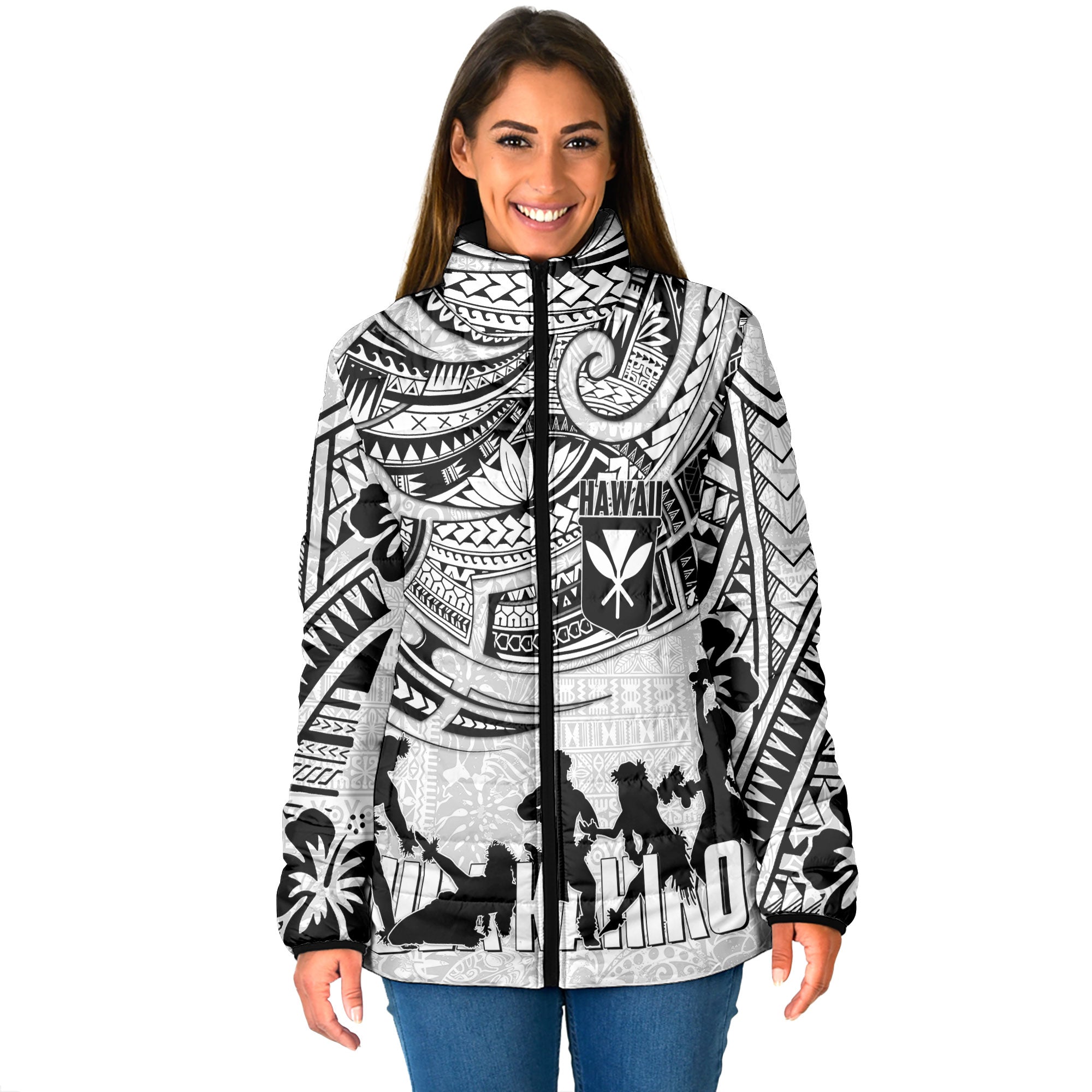 Hawaiian Hula Kahiko Women Padded Jacket