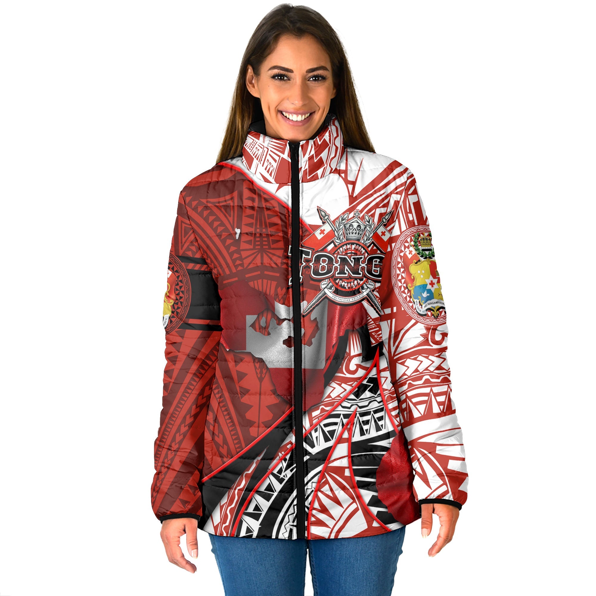 Tonga In My Heart Royal Coat Of Arms Women Padded Jacket