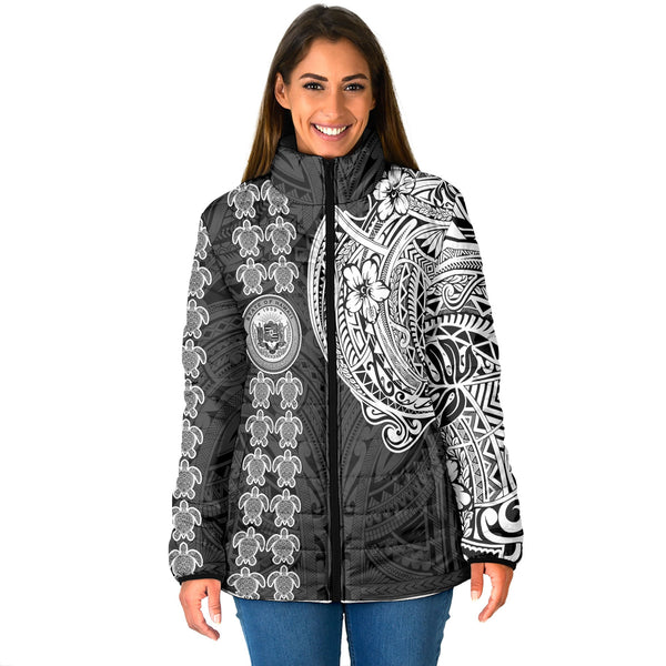 Hawaii Seal Polynesian Turtle Line Women Padded Jacket