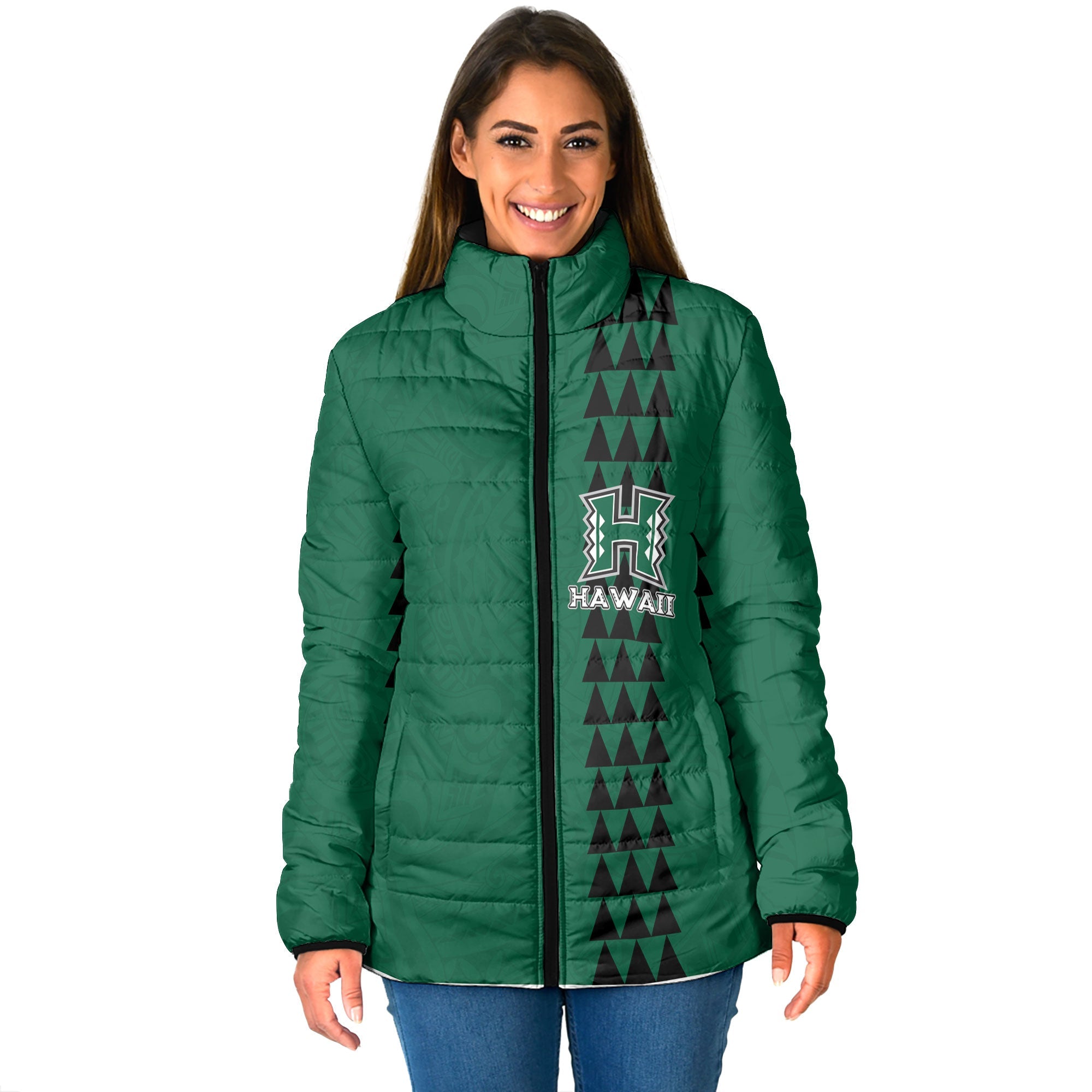 Custom Hawaii Rainbow Warriors Rugby Women Padded Jacket