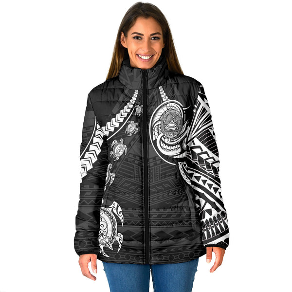 Seal Of American Samoa Women Padded Jacket Turtle Style