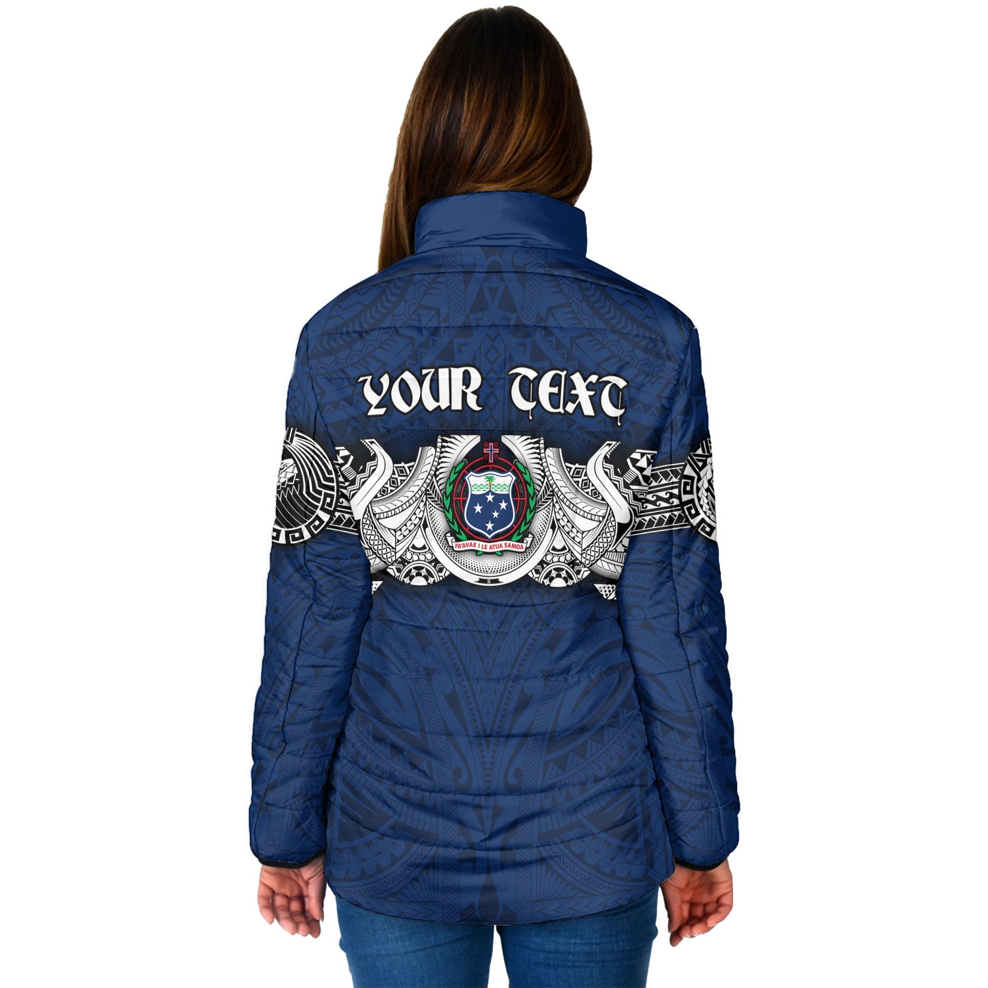 Custom Samoa Warrior Women Padded Jacket