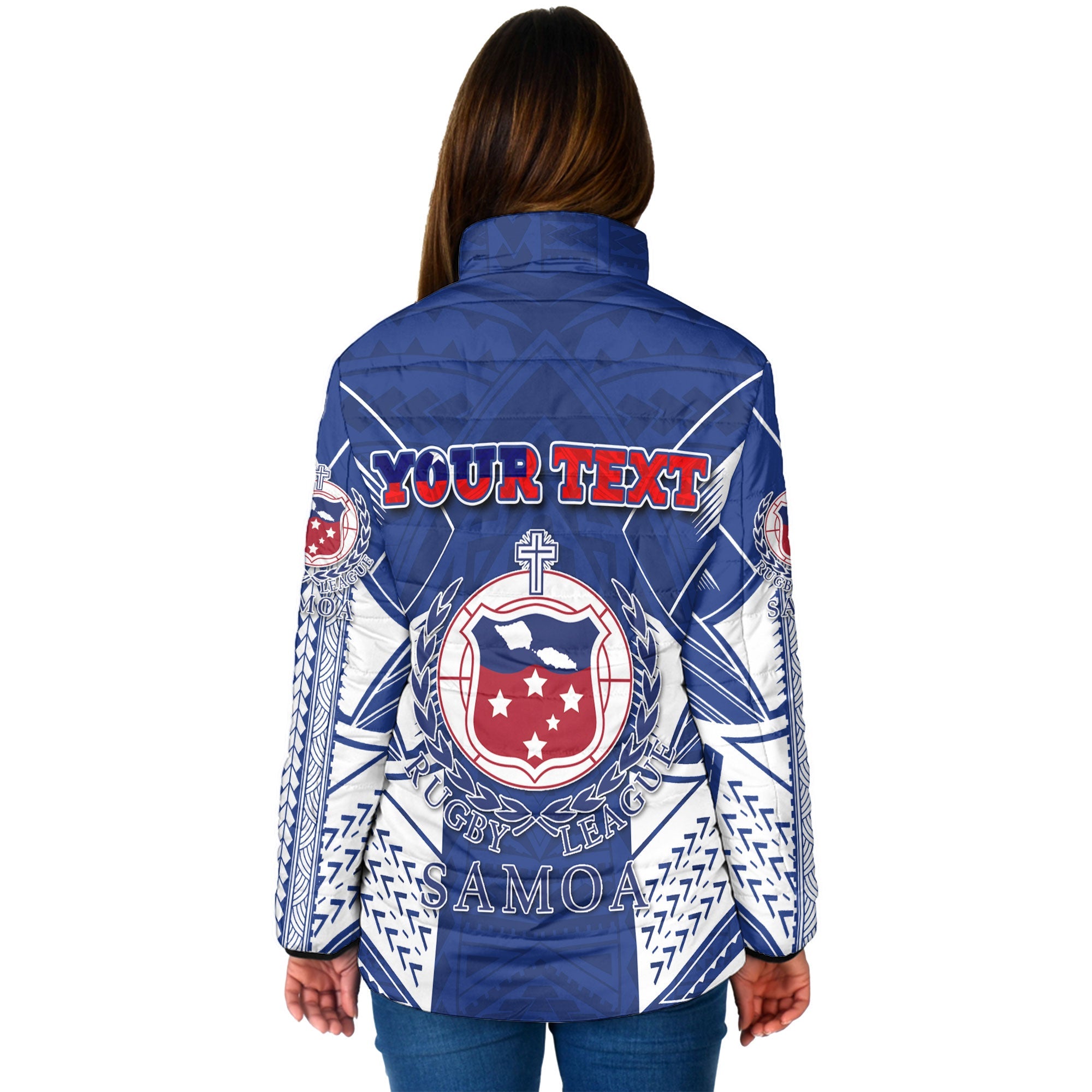 Custom TOA Samoa Rugby Women Padded Jacket