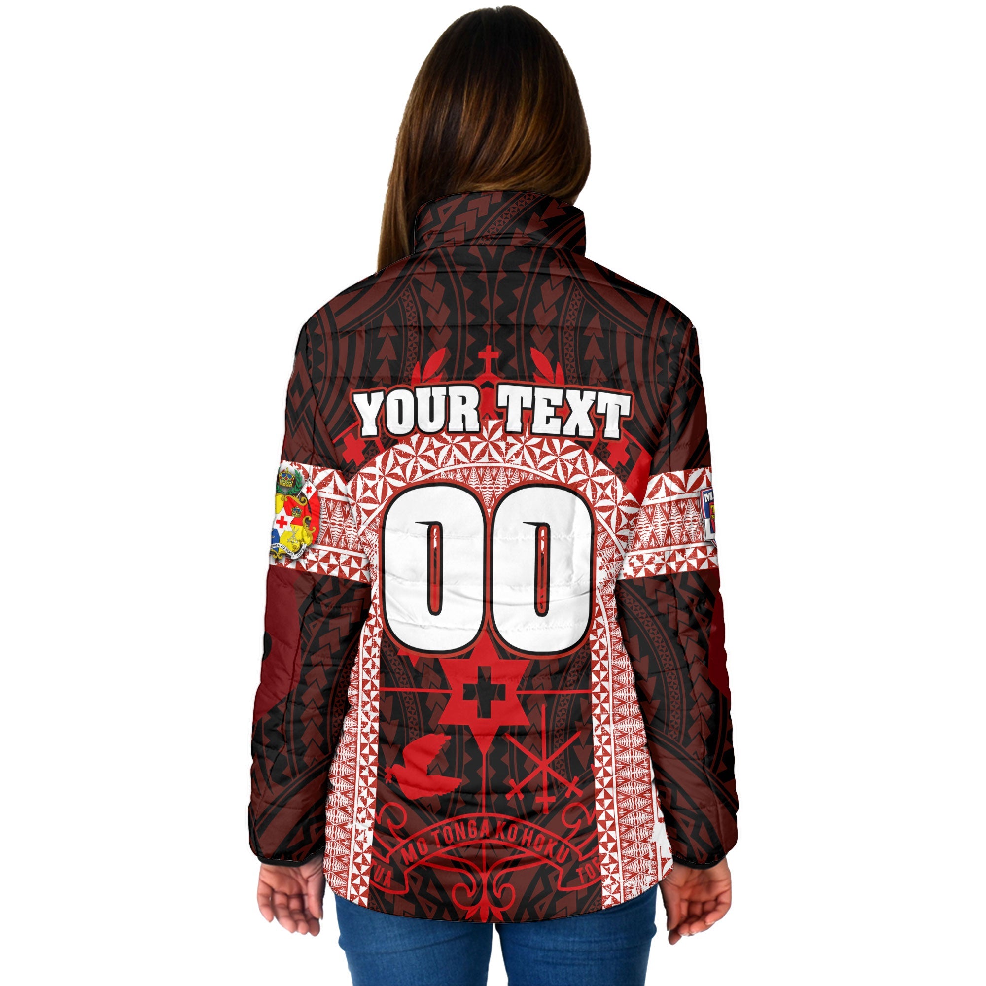 Custom Tonga Mate Ma'a Rugby League Women Padded Jacket