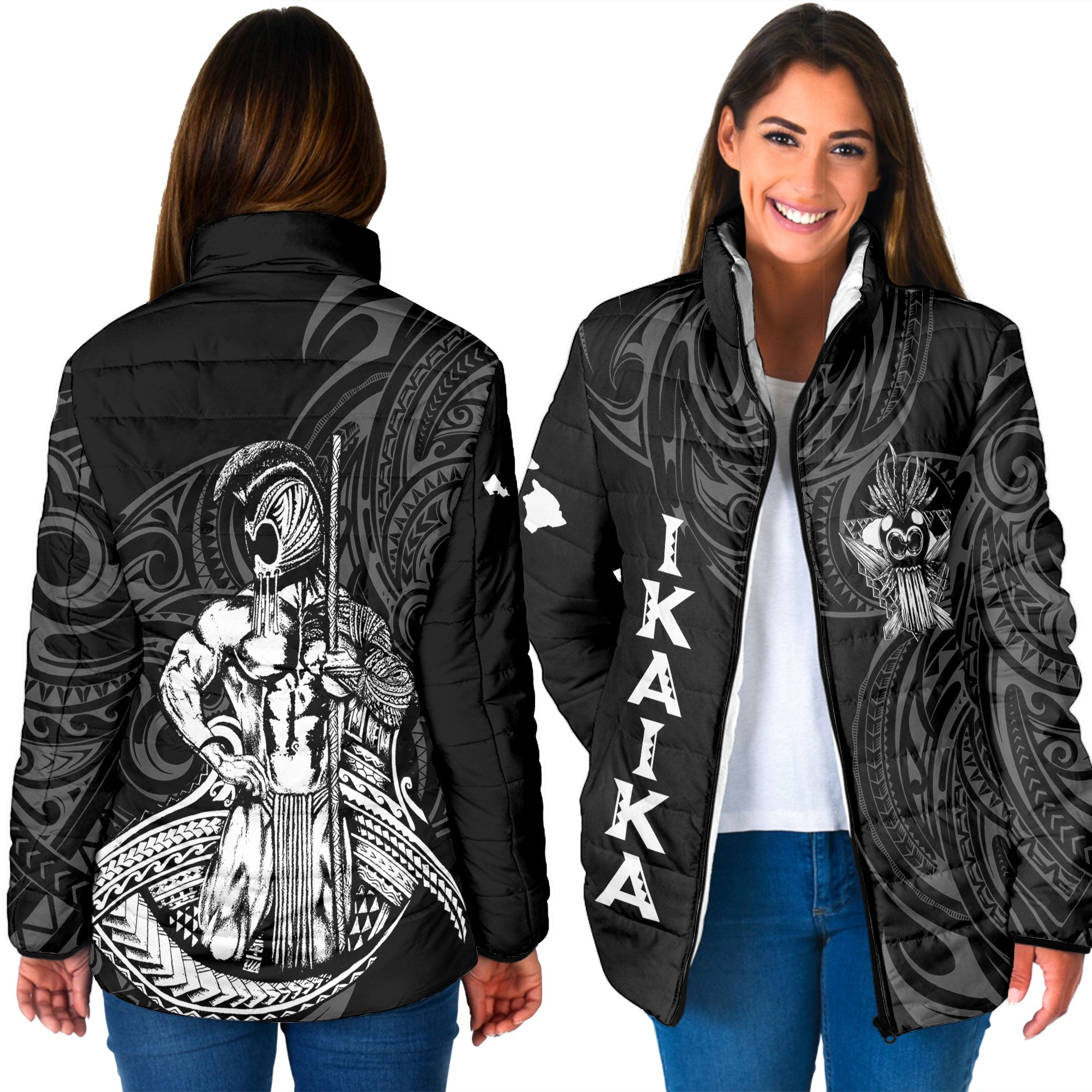 Hawaii Ikaika Warrior Women Padded Jacket Polynesian Style