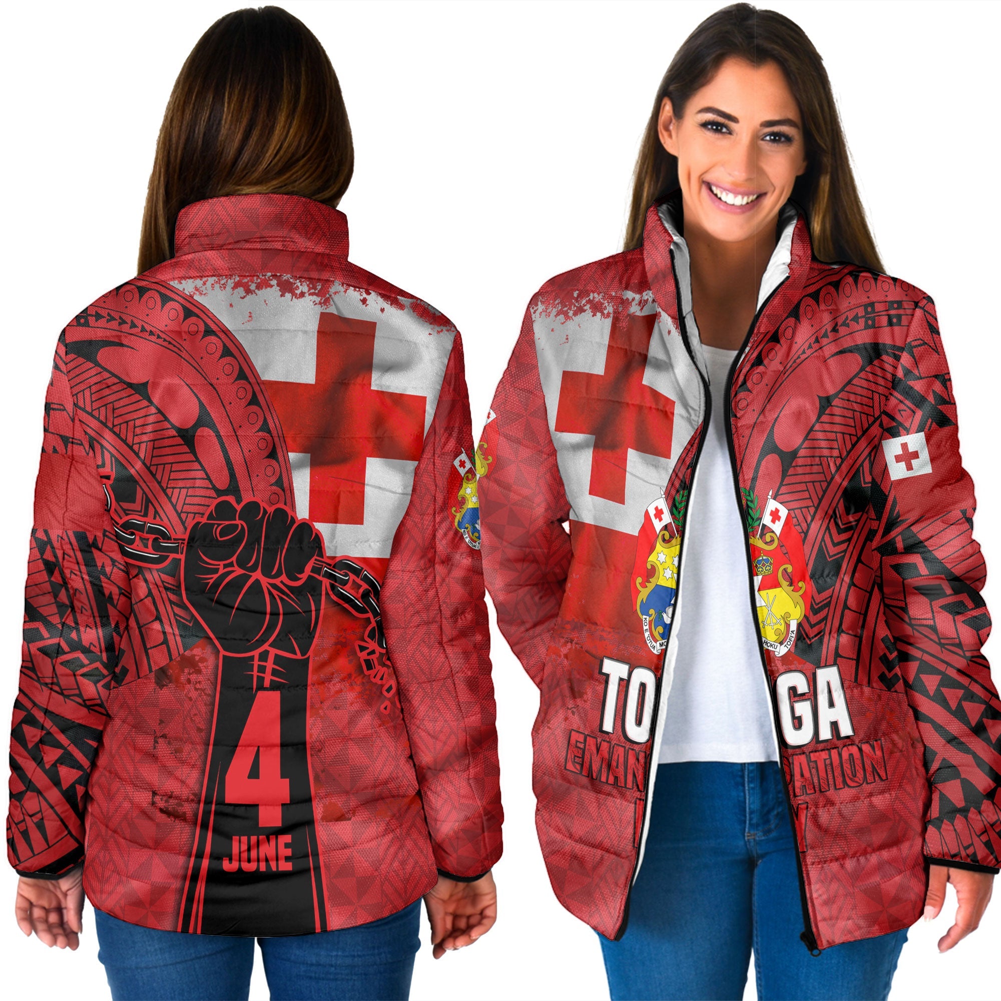 Tonga Independence Emancipation Day Women Padded Jacket