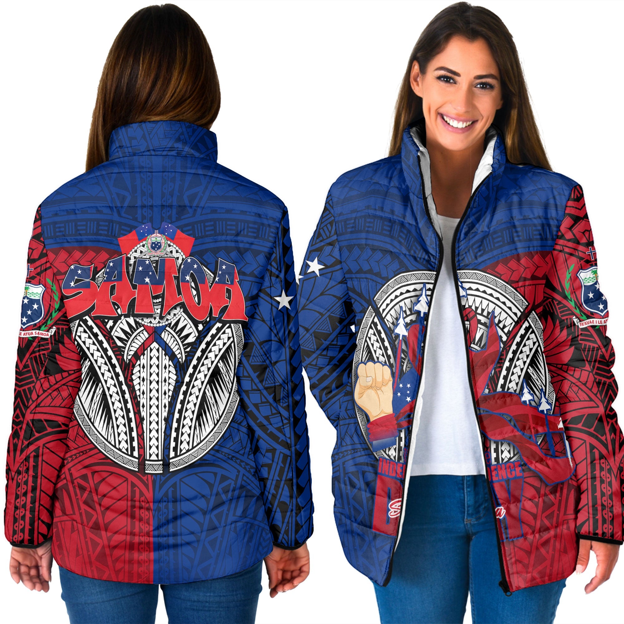 Samoa Independence Day 1st June Women Padded Jacket