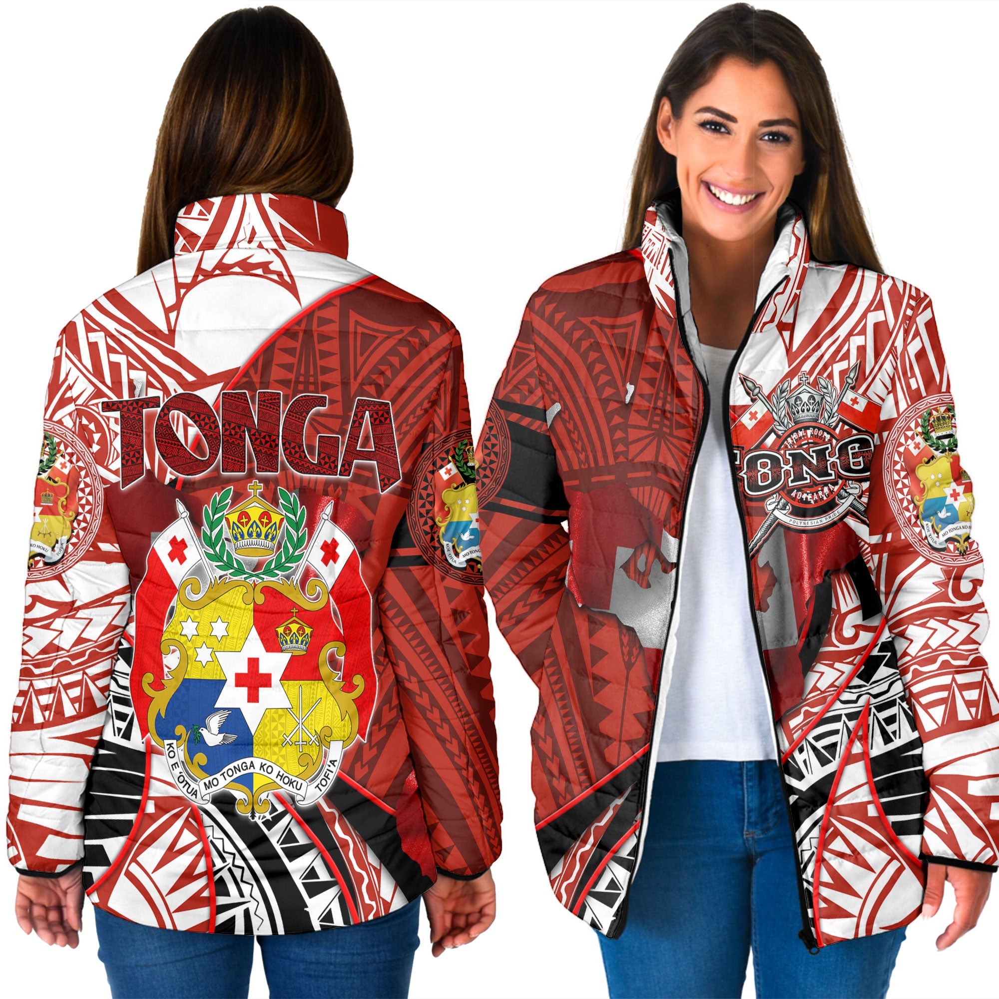 Tonga In My Heart Royal Coat Of Arms Women Padded Jacket