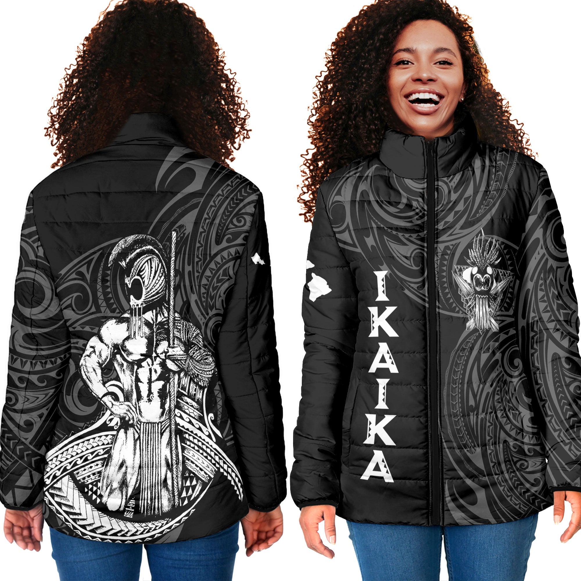 Hawaii Ikaika Warrior Women Padded Jacket Polynesian Style