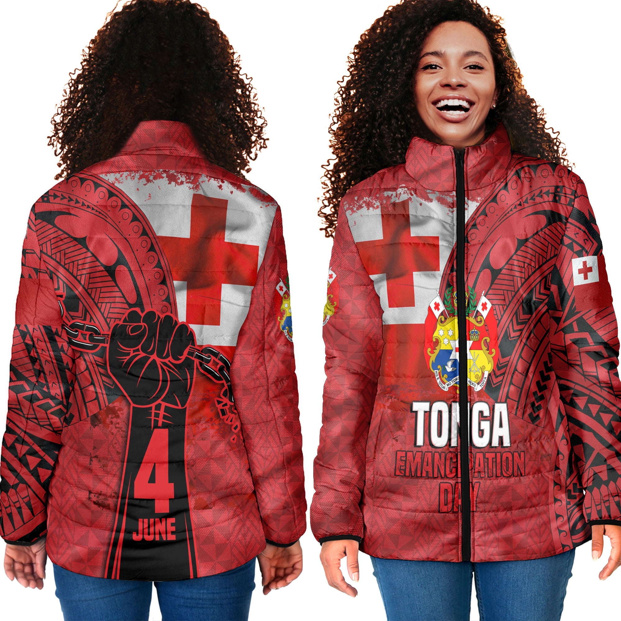 Tonga Independence Emancipation Day Women Padded Jacket