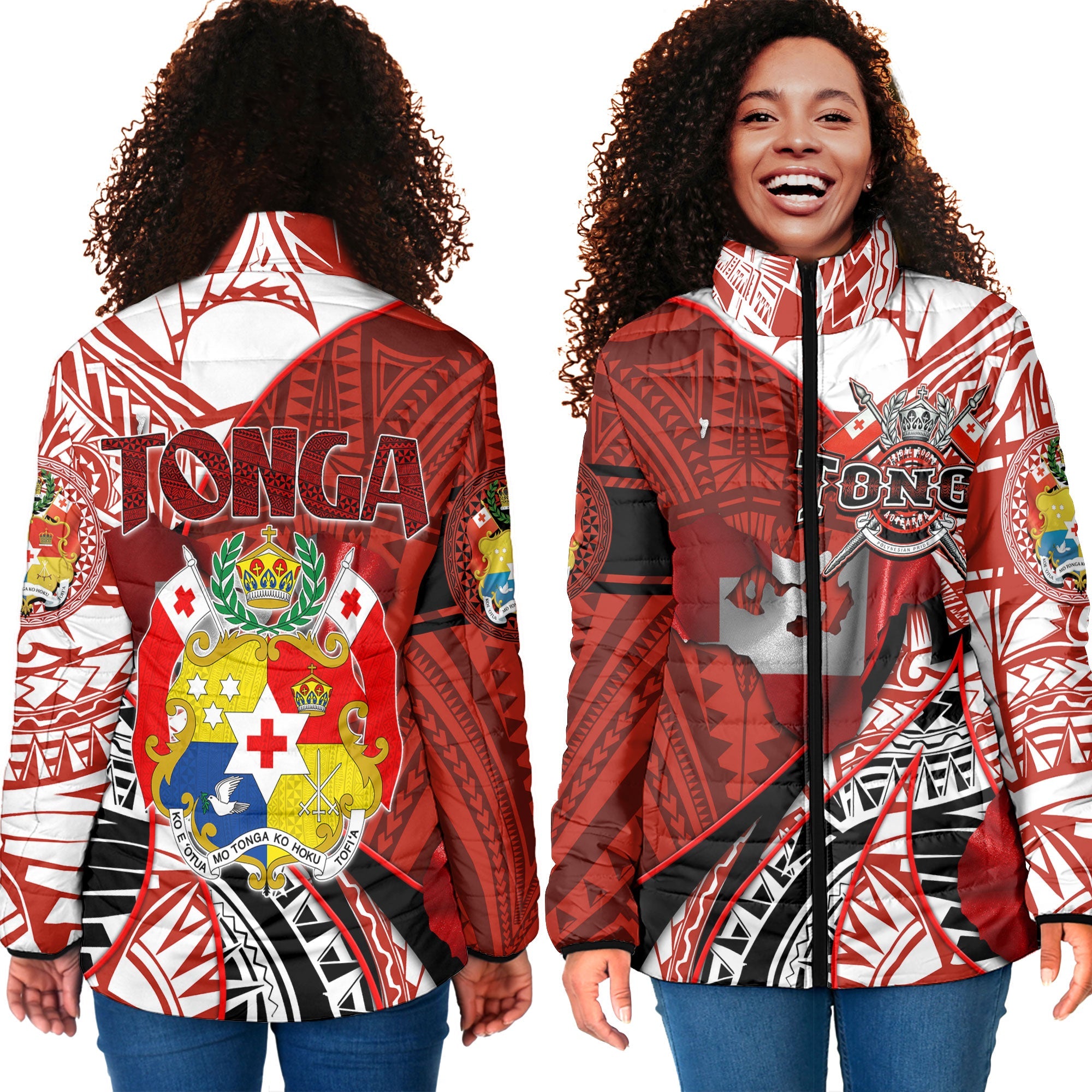 Tonga In My Heart Royal Coat Of Arms Women Padded Jacket