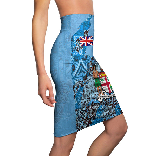 Fiji Flag & Coat Of Arms Women's Pencil Skirt