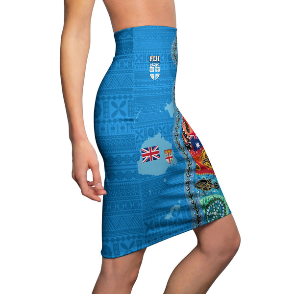 Fiji Tapa & Australia Aboriginal Women's Pencil Skirt