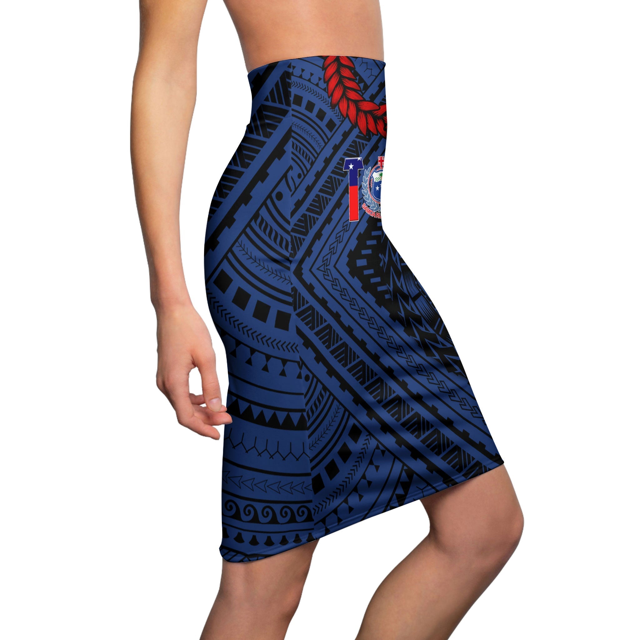 Polynesian Samoa Women's Pencil Skirt Toa Samoa Rugby Ula Fala Style