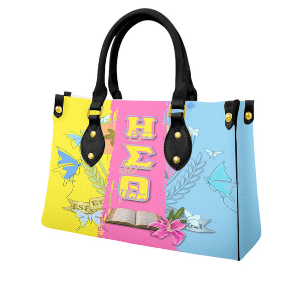 Sorority Leather Bag - Eta Sigma Theta Leather Bag Crest Style