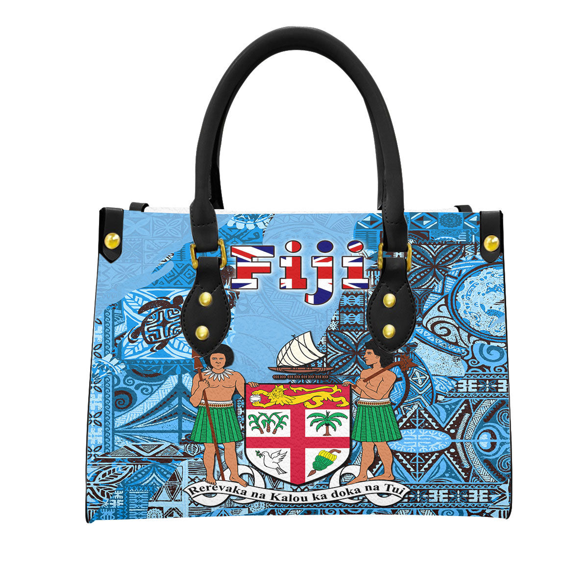 Fiji Flag & Coat Of Arms Leather Bag