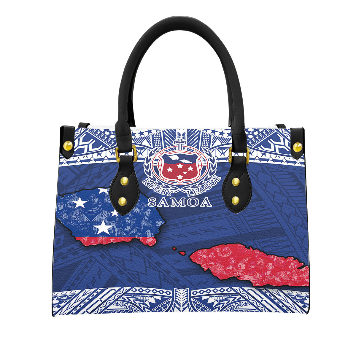 American Samoa Custom Personalised Tote Bag Blue Vintage Tribal Mountain main image 1