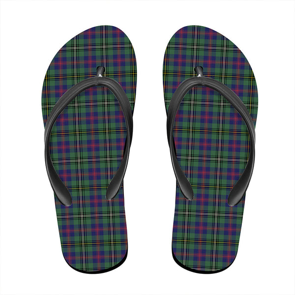 Wood Modern Tartan Plaid Flip Flop