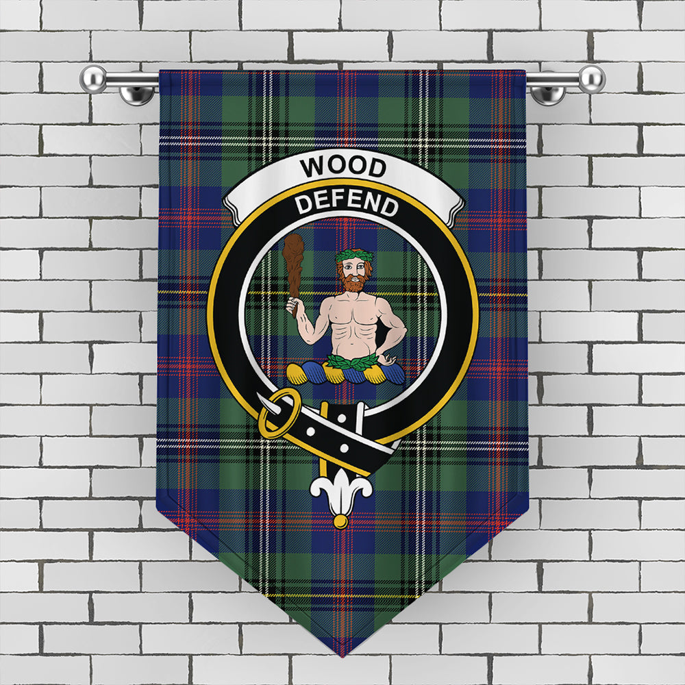 Wood Modern Tartan Classic Crest Gonfalon